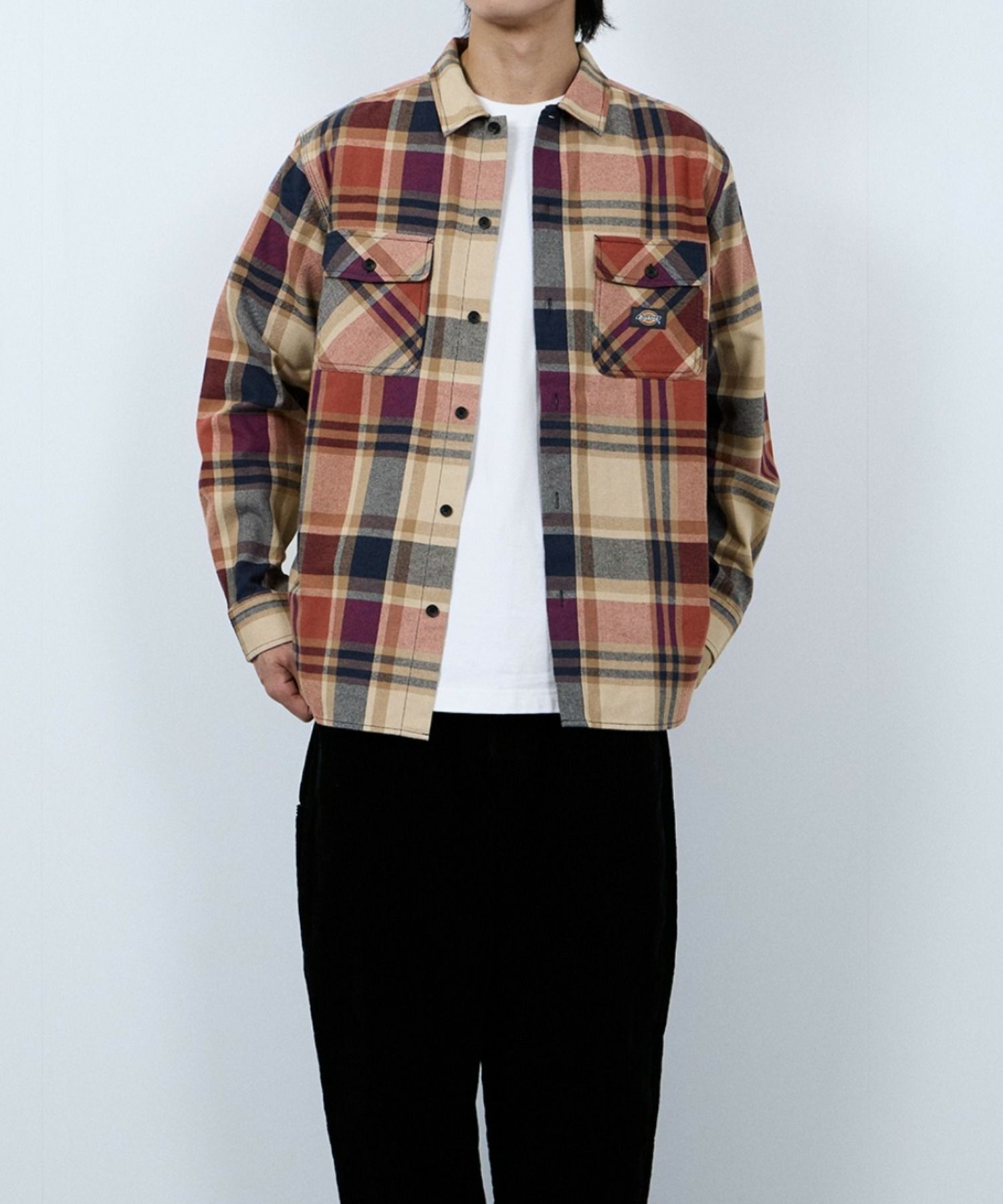[値下げ]【別注】Dickies 100% Cotton Plaid Work Shirt Long Sleeve Unisex 綿100%チェック柄ワークシャツ ユニセックス メンズ商品画像-24