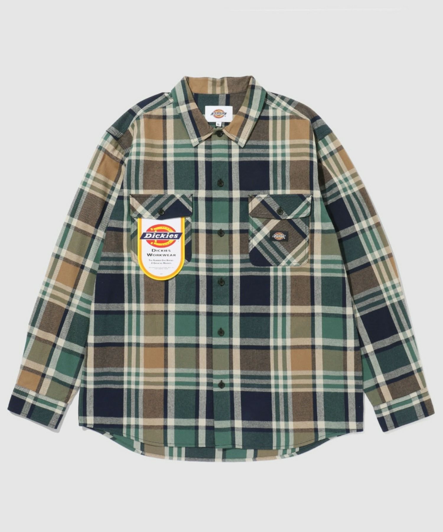 [値下げ]【別注】Dickies 100% Cotton Plaid Work Shirt Long Sleeve Unisex 綿100%チェック柄ワークシャツ ユニセックス メンズ商品画像-27