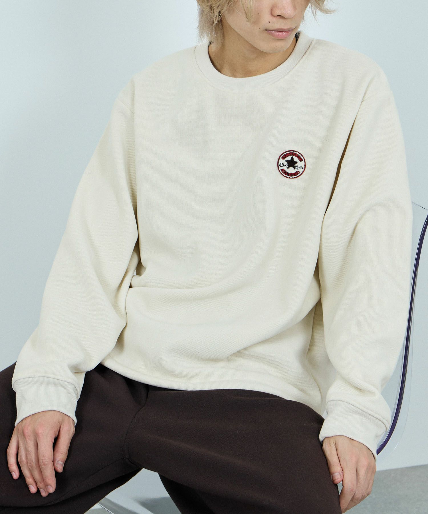 CONVERSE  リブ裏ボアトレーナー メンズ商品画像-2