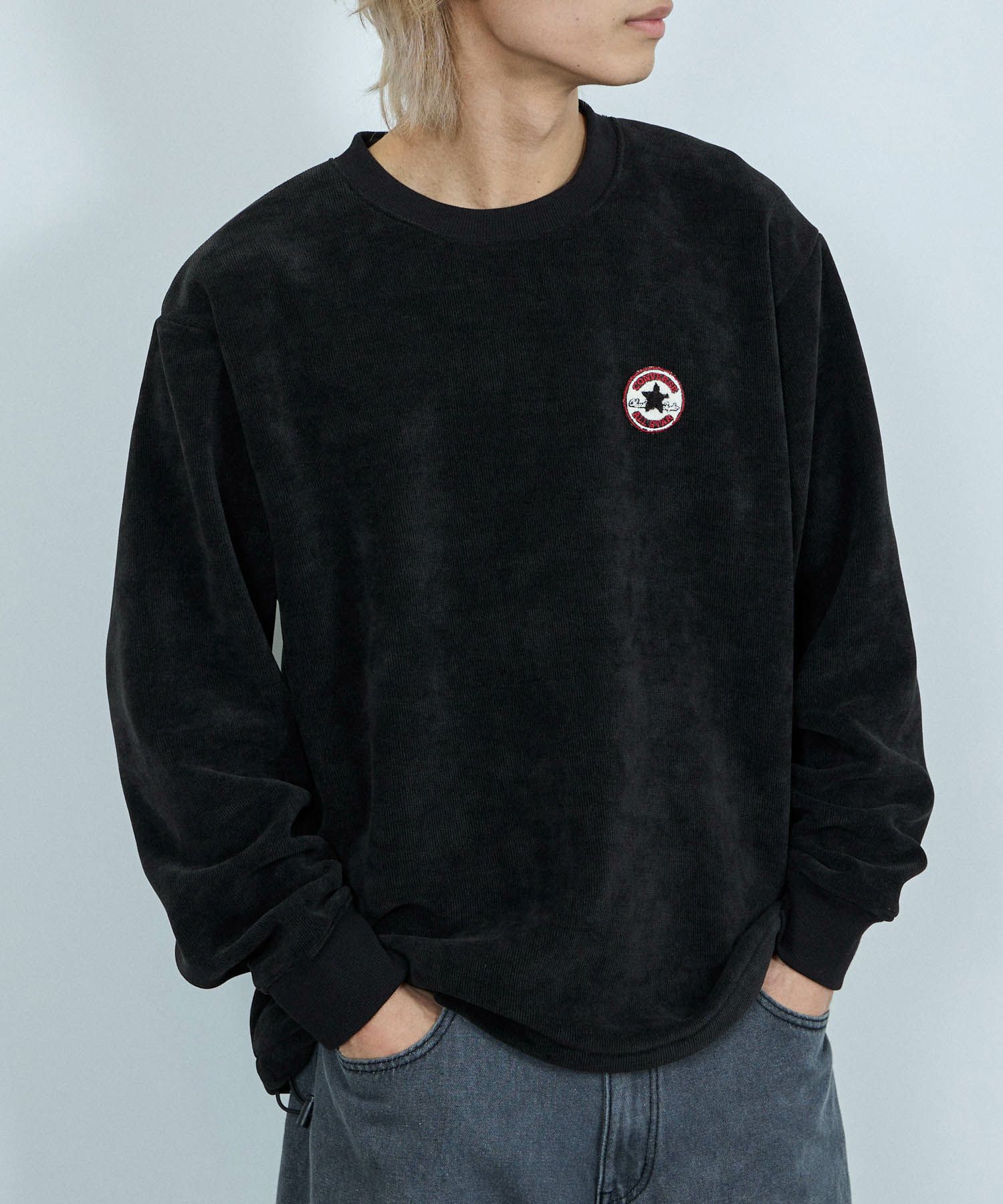 CONVERSE  リブ裏ボアトレーナー メンズ商品画像-4