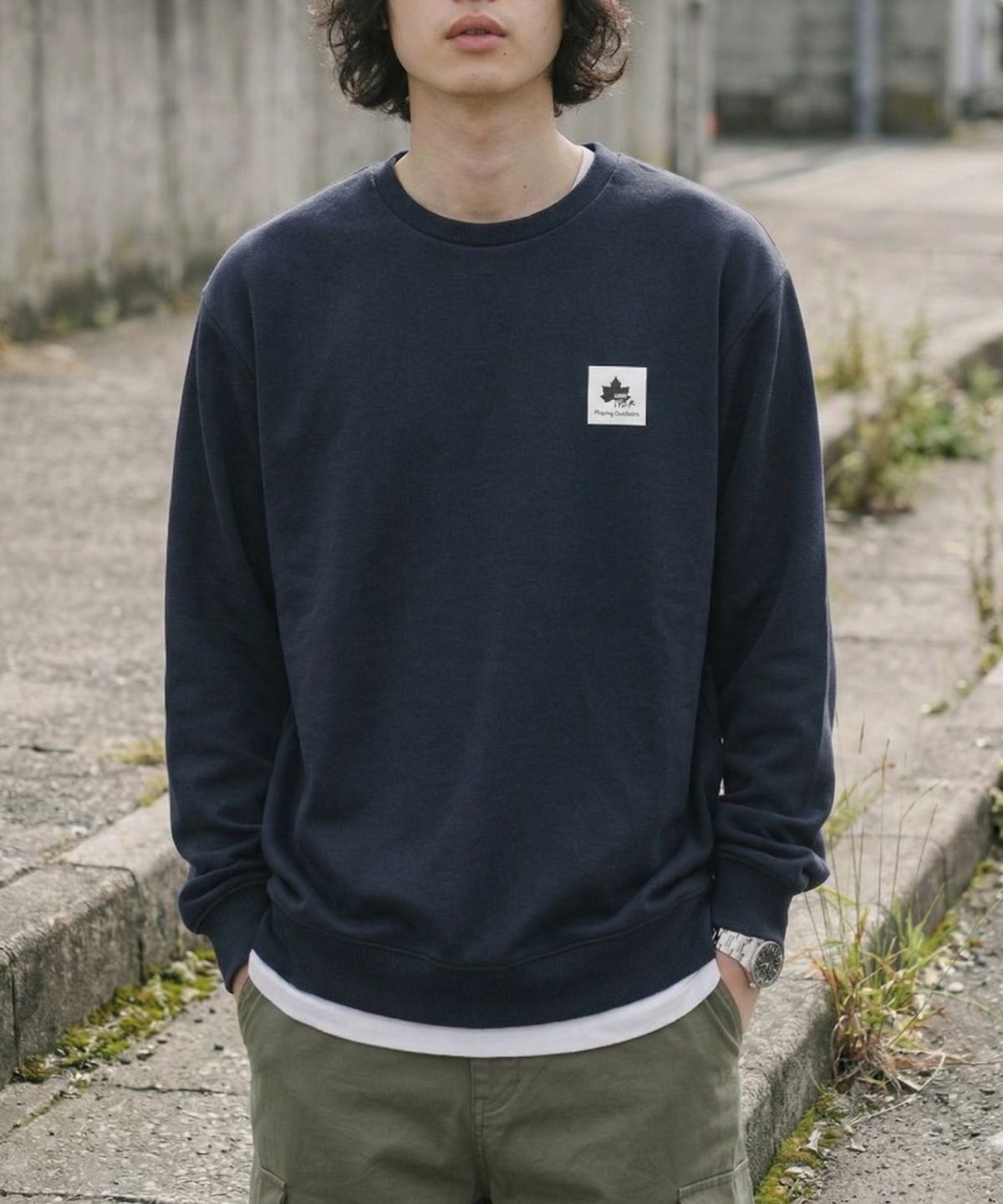 【WEB限定】LOGOS PARK 胸ワンポイントロゴ裏毛トレーナー メンズ
