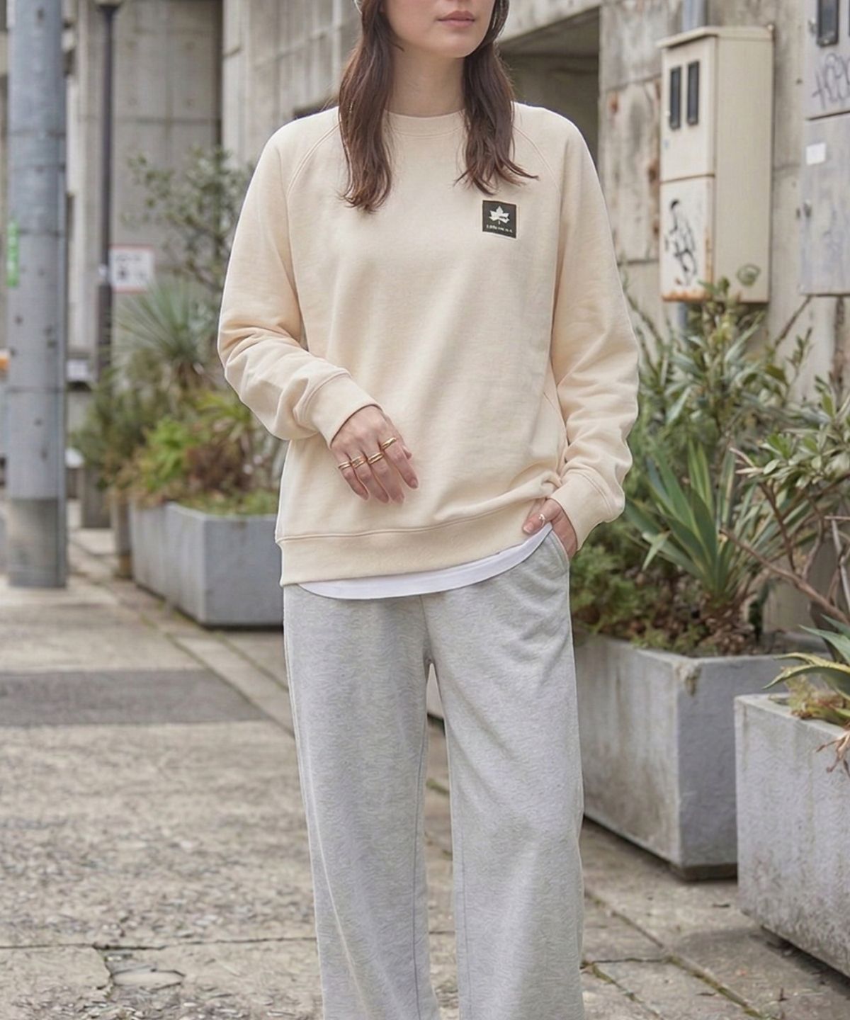 【WEB限定】LOGOS PARK 胸ワンポイントロゴ裏毛トレーナー メンズ