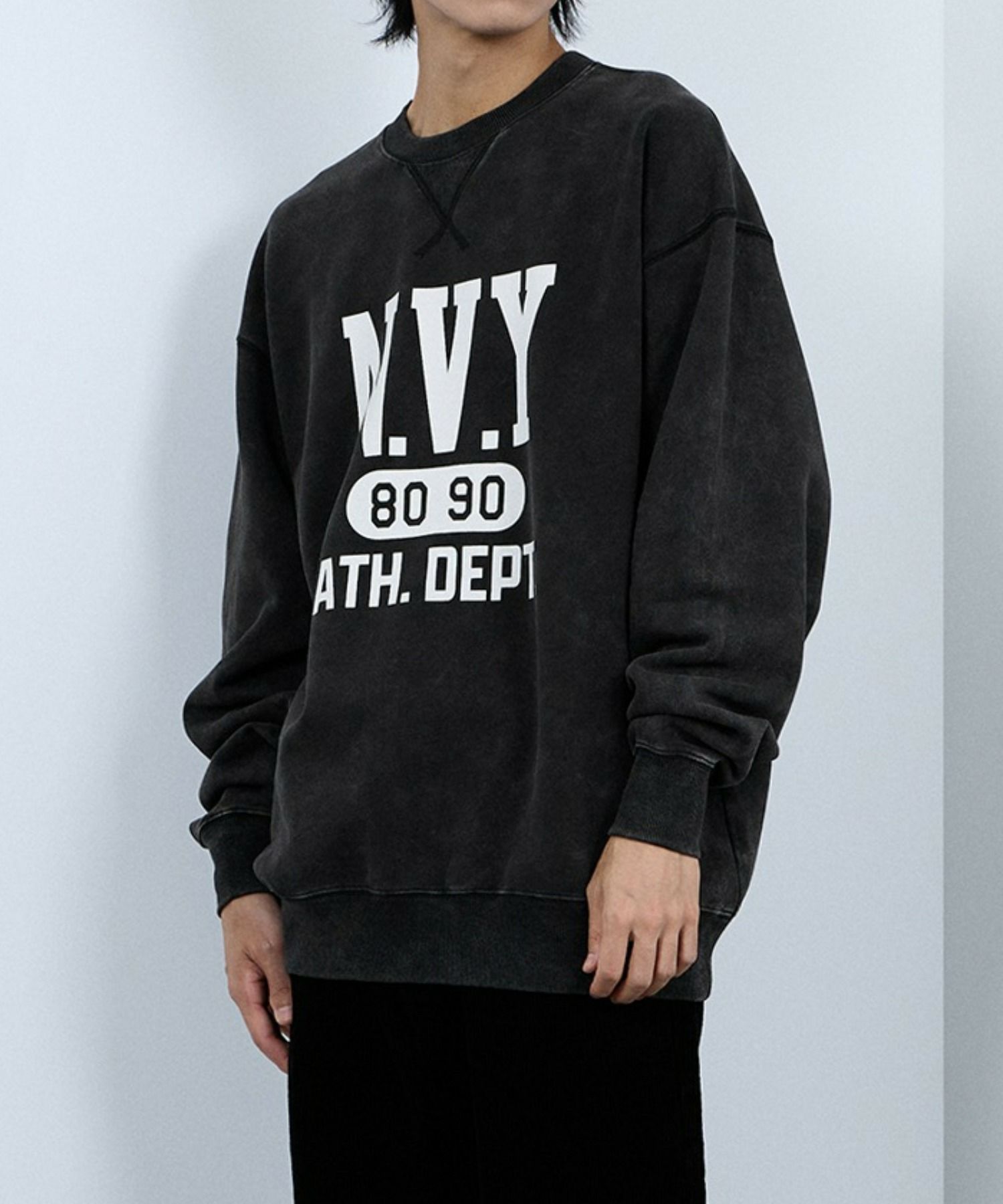 NAVY ウォッシュバルーントレーナー メンズ商品画像-14