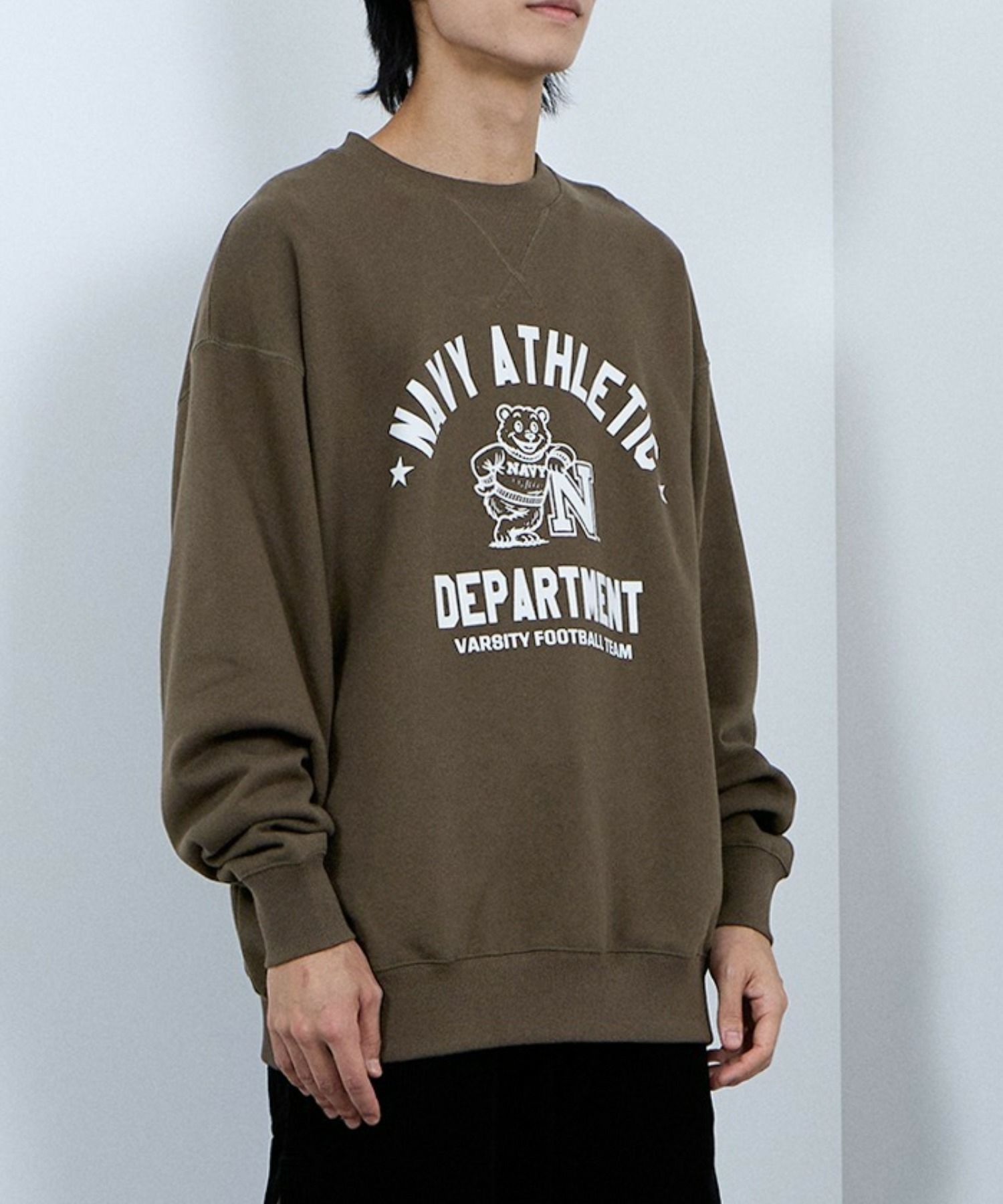 NAVY ウォッシュバルーントレーナー メンズ