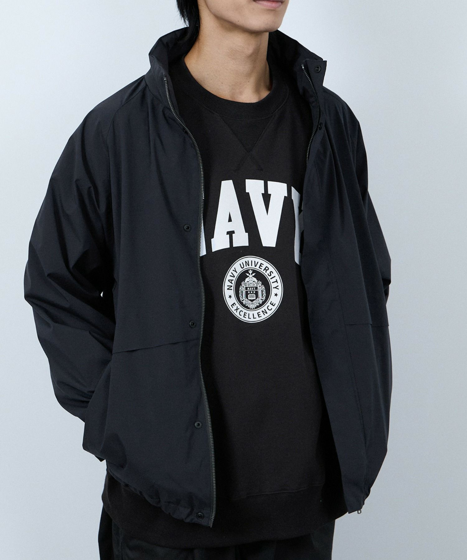 NAVY シャットアウター SOLOTEX(R)使用 裏メッシュスタンドジャケット メンズ