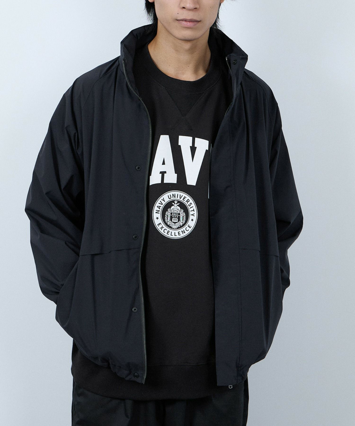 NAVY シャットアウター SOLOTEX(R)使用 裏メッシュスタンドジャケット メンズ