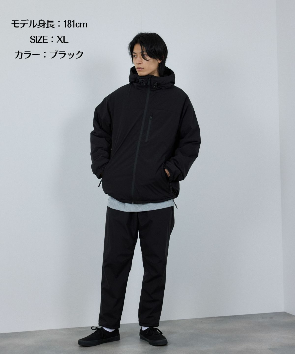 NAVY シャットアウター SOLOTEX(R)使用 裏シャギーフードジャケット メンズ