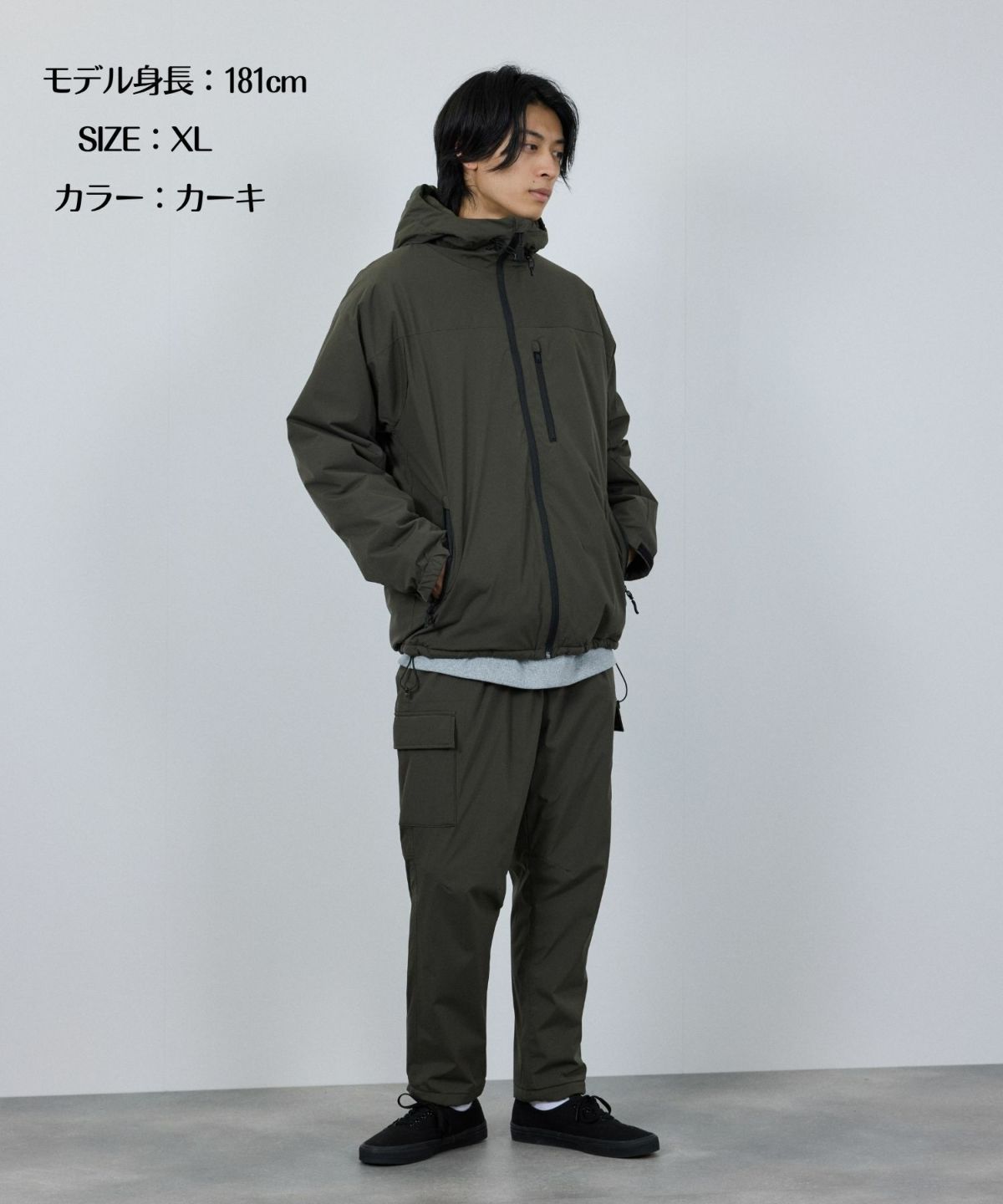 NAVY シャットアウター SOLOTEX(R)使用 裏シャギーフードジャケット メンズ