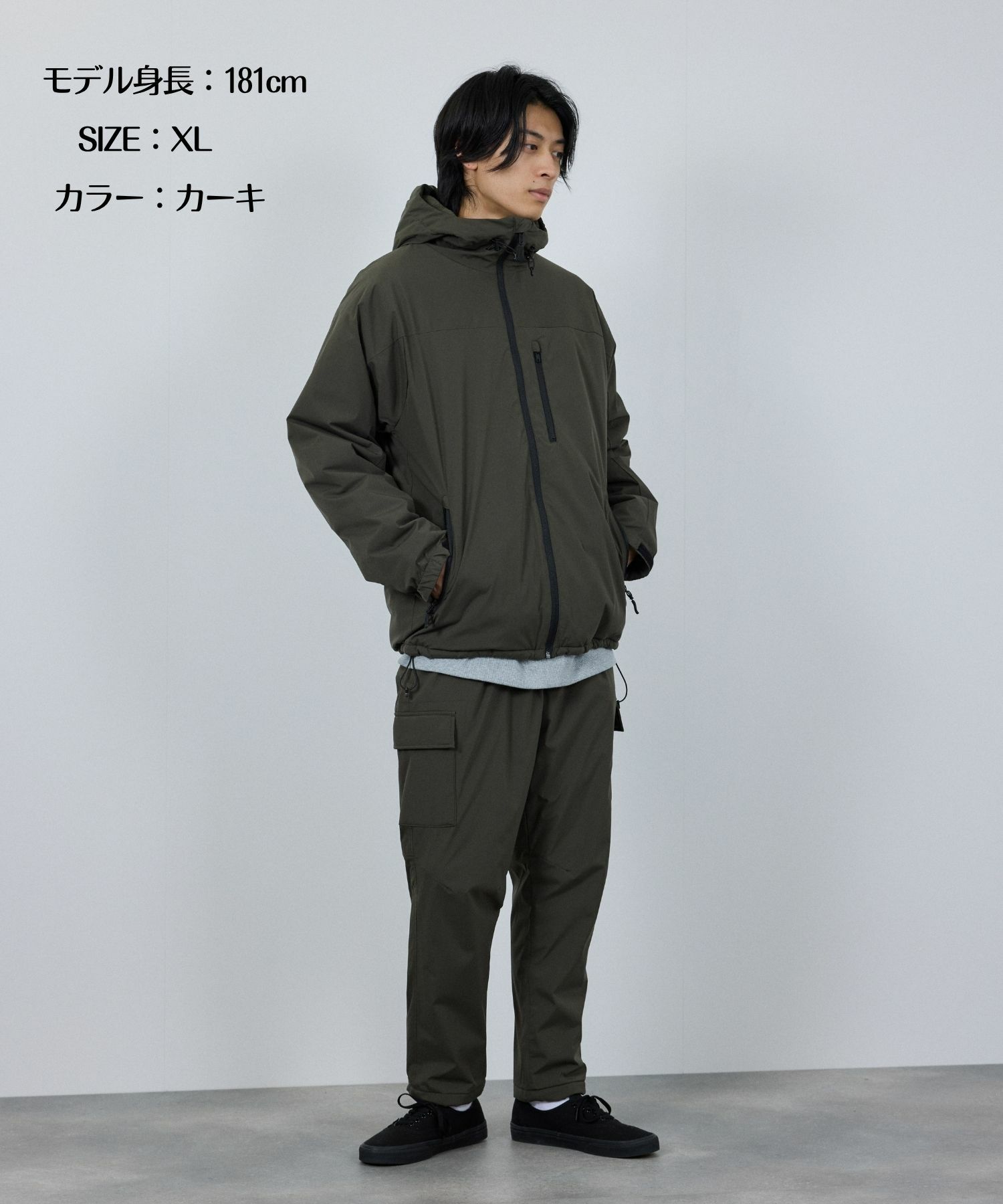 NAVY シャットアウター SOLOTEX(R)使用 裏シャギーフードジャケット メンズ