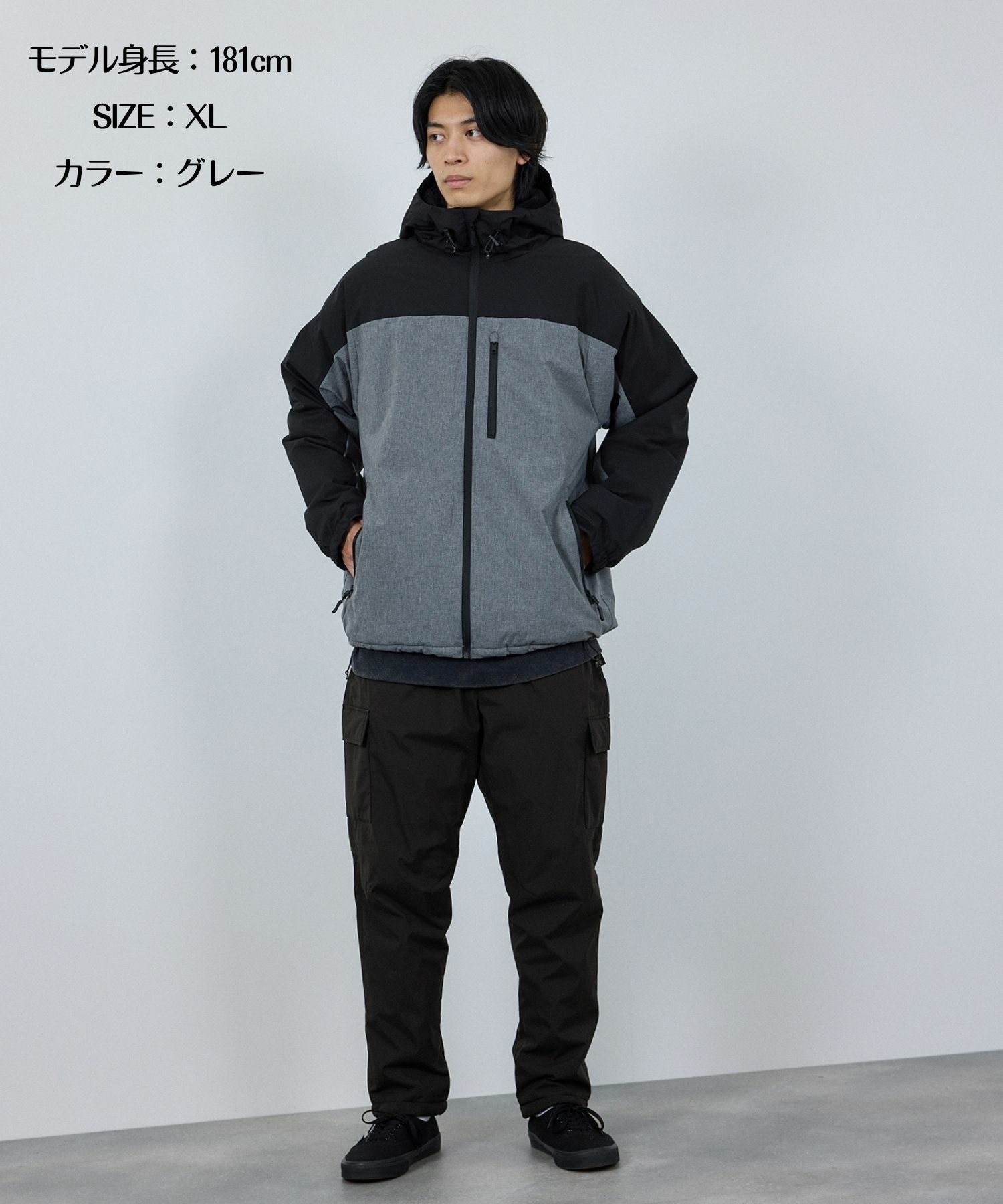 NAVY シャットアウター SOLOTEX(R)使用 裏シャギーフードジャケット メンズ商品画像-7