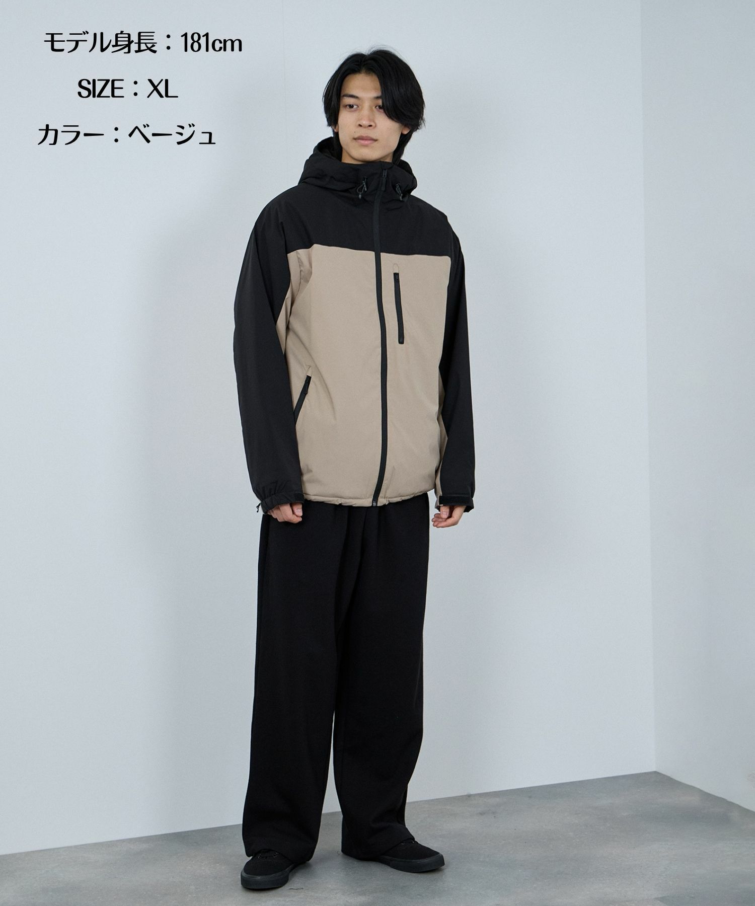 NAVY シャットアウター SOLOTEX(R)使用 裏シャギーフードジャケット メンズ商品画像-8