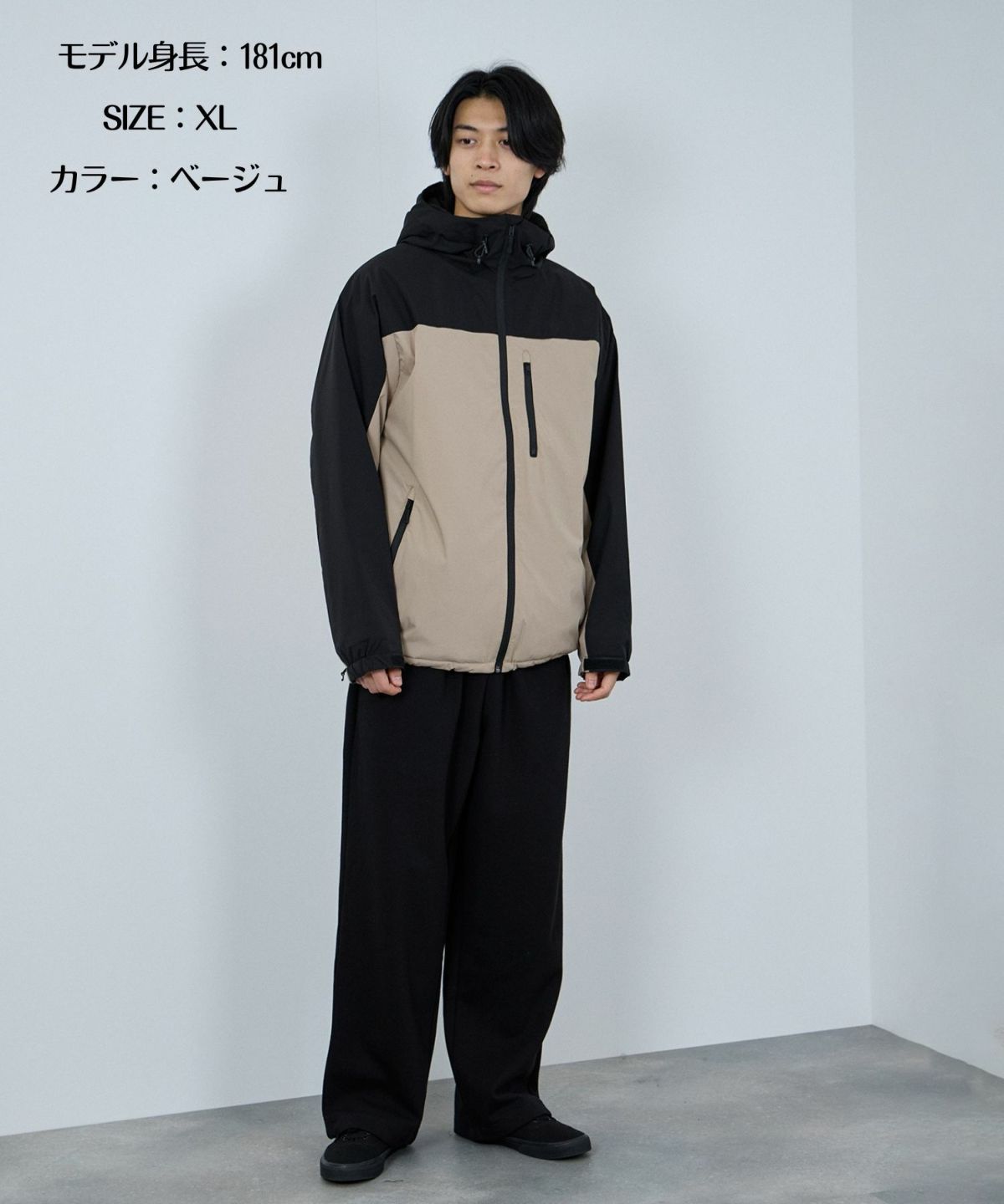 NAVY シャットアウター SOLOTEX(R)使用 裏シャギーフードジャケット メンズ