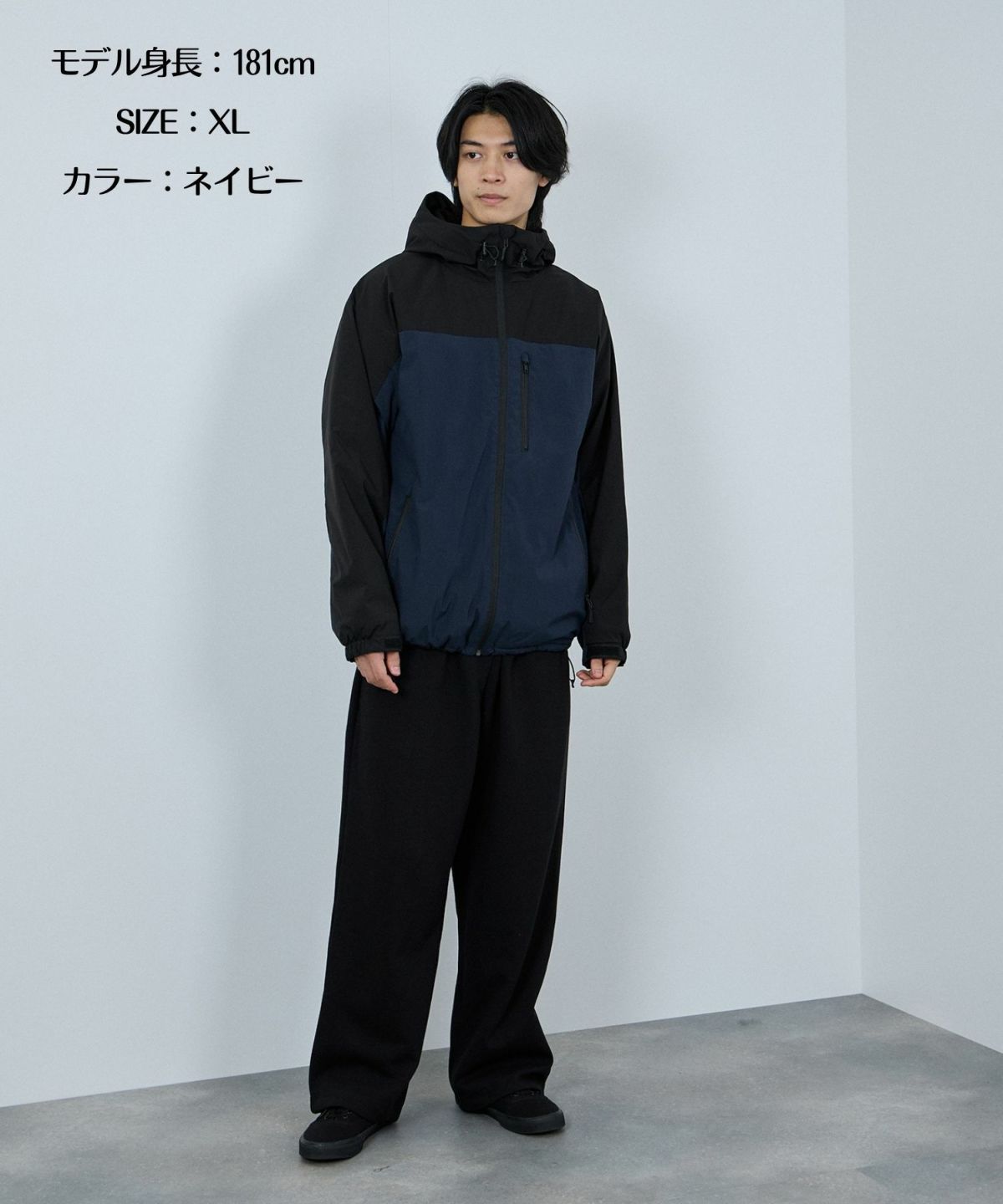 NAVY シャットアウター SOLOTEX(R)使用 裏シャギーフードジャケット メンズ