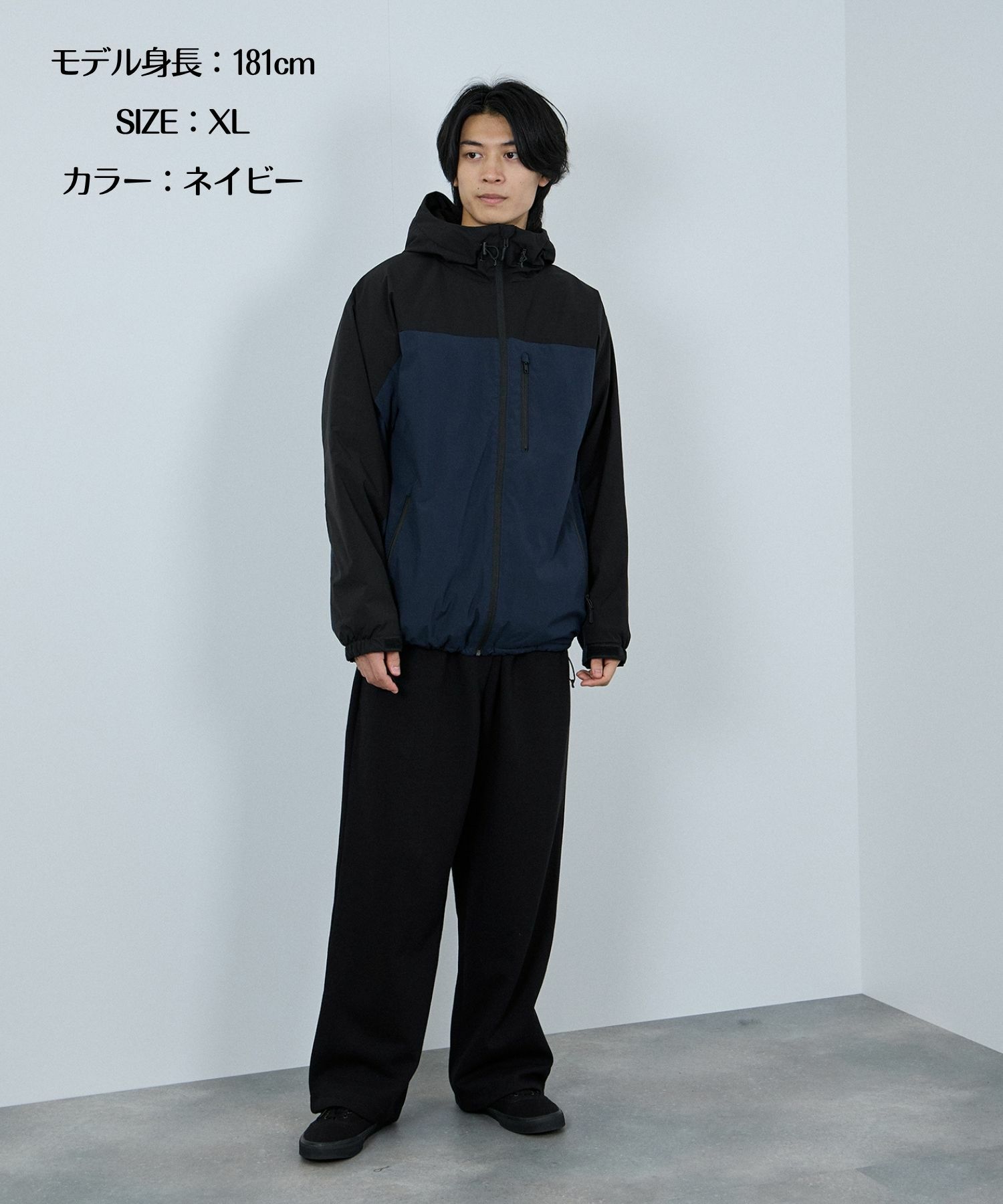 NAVY シャットアウター SOLOTEX(R)使用 裏シャギーフードジャケット メンズ
