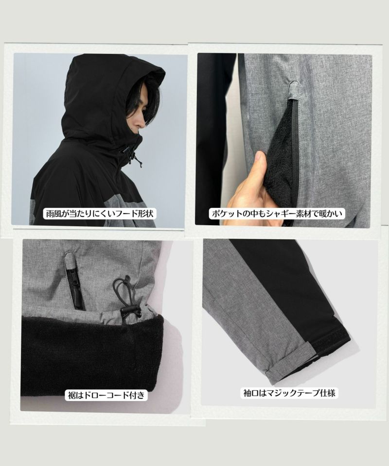 NAVY シャットアウター SOLOTEX(R)使用 裏シャギーフードジャケット メンズ商品画像-10