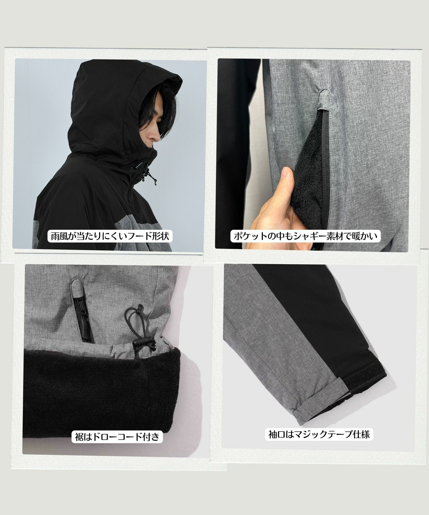 NAVY シャットアウター SOLOTEX(R)使用 裏シャギーフードジャケット メンズ商品画像-10