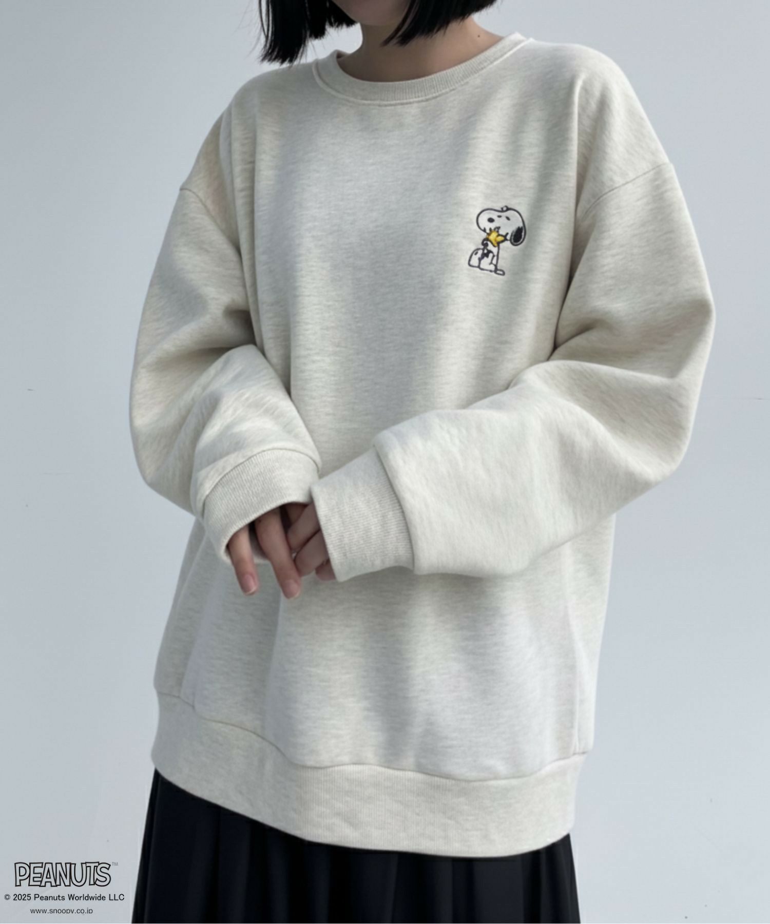 PEANUTS SNOOPY 刺繍トレーナー メンズ