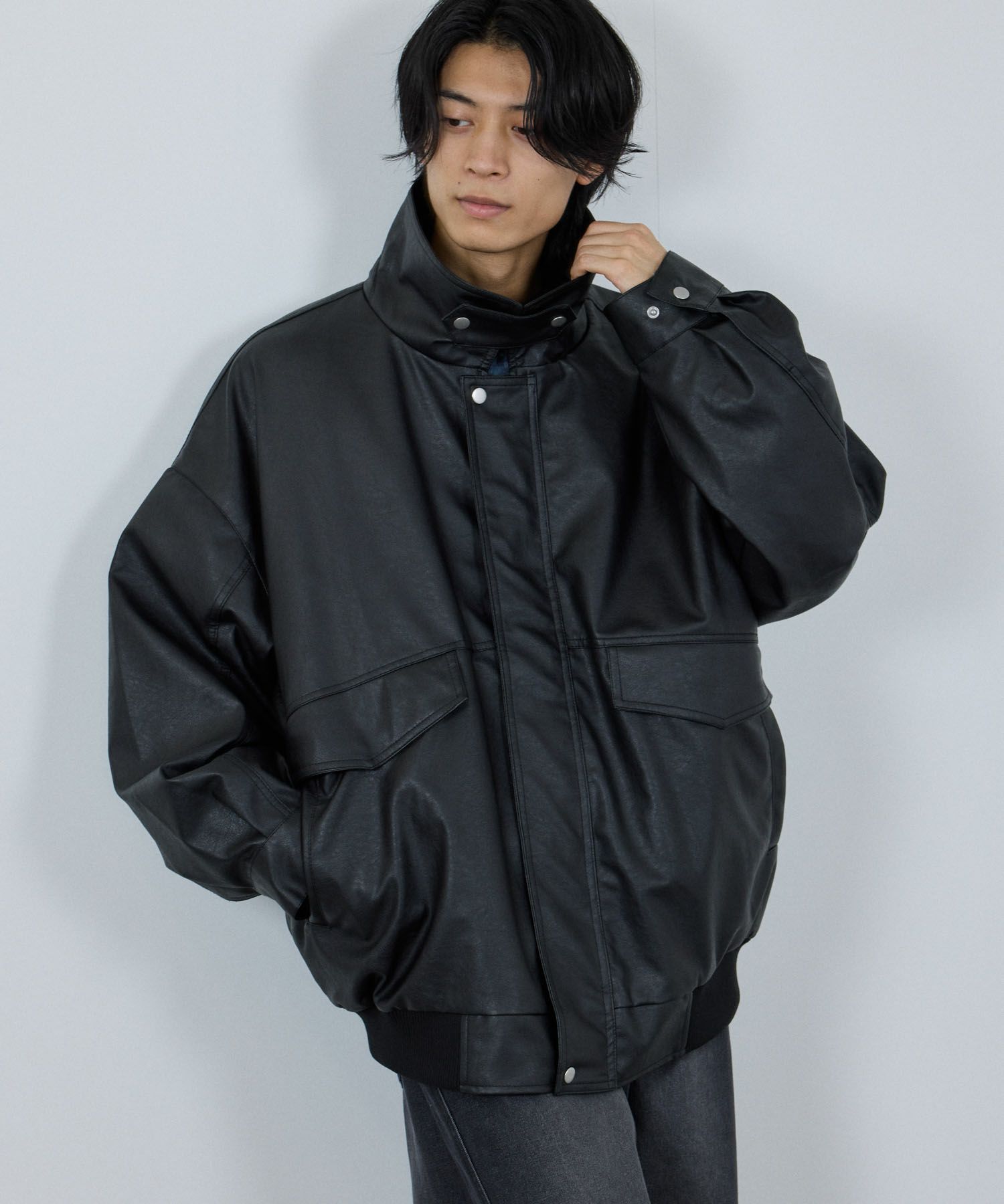 nAvy  レザー調ブルゾン レディース商品画像-14