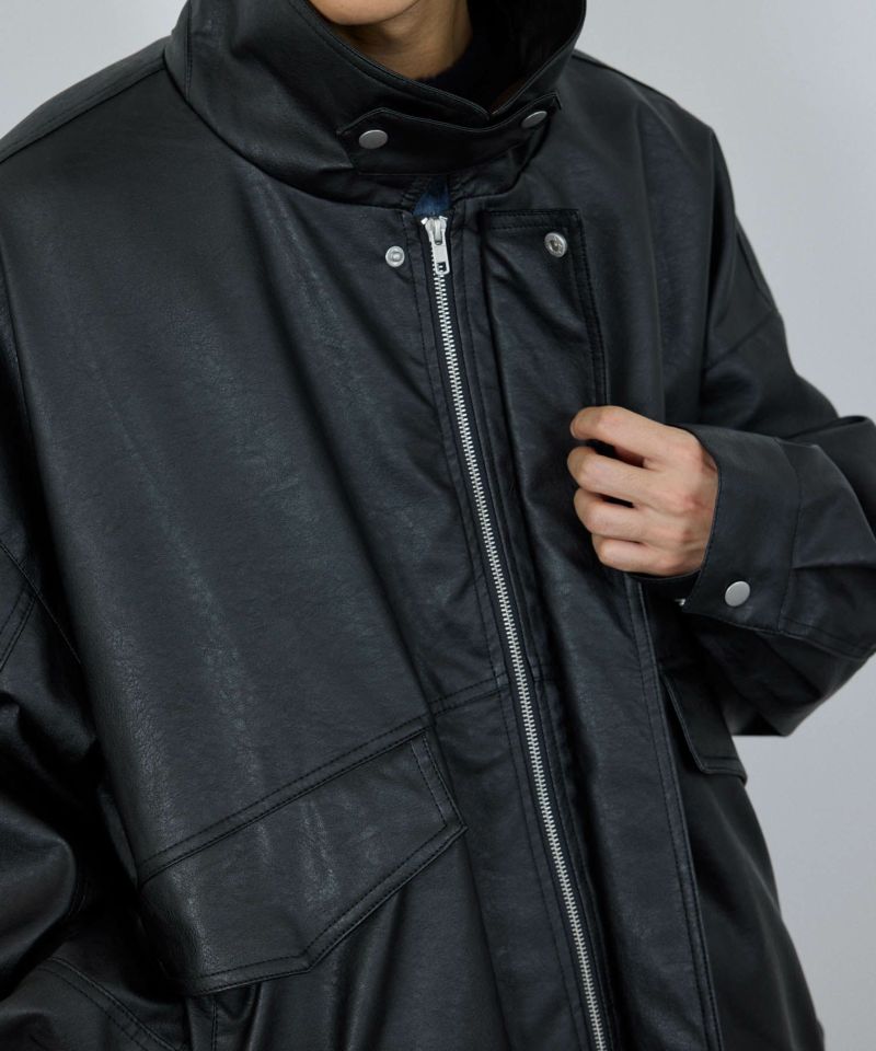 [値下げ]nAvy  レザー調ブルゾン レディース商品画像-15