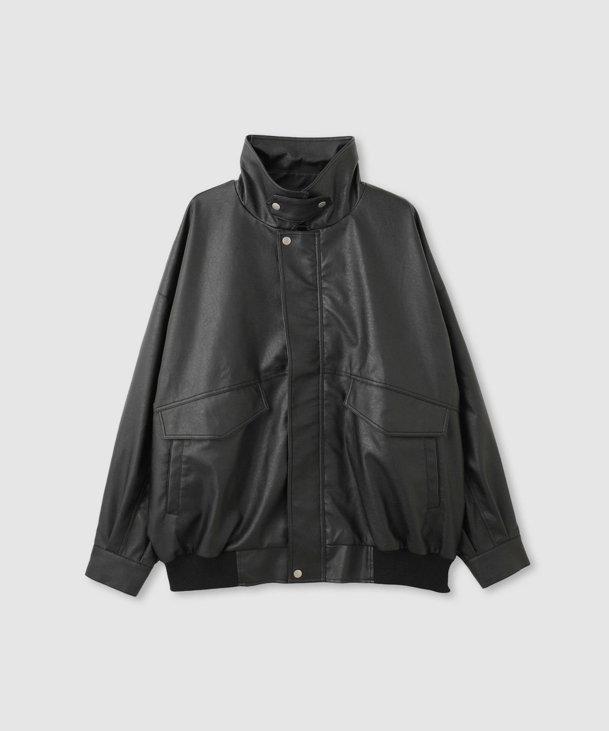 nAvy レザー調ブルゾン レディース