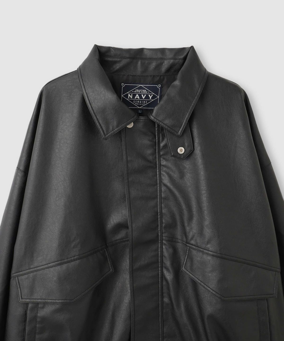 nAvy レザー調ブルゾン レディース