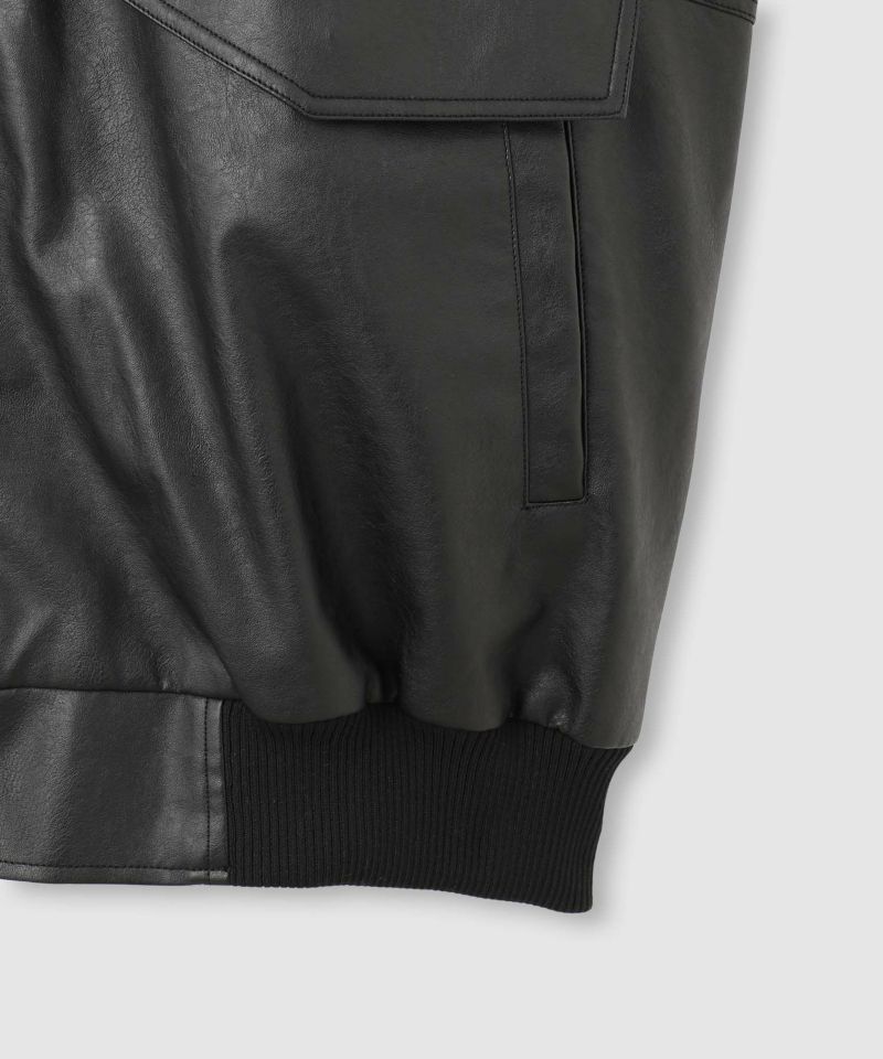 [値下げ]nAvy  レザー調ブルゾン レディース商品画像-22