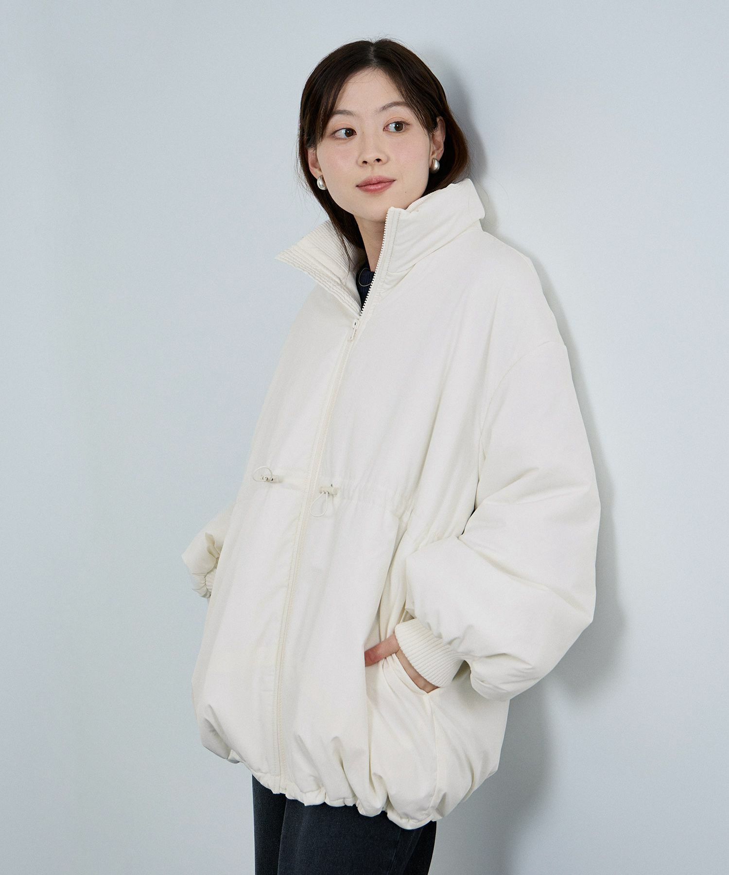 [値下げ]NAVY 中綿スタンドコート レディース商品画像-13