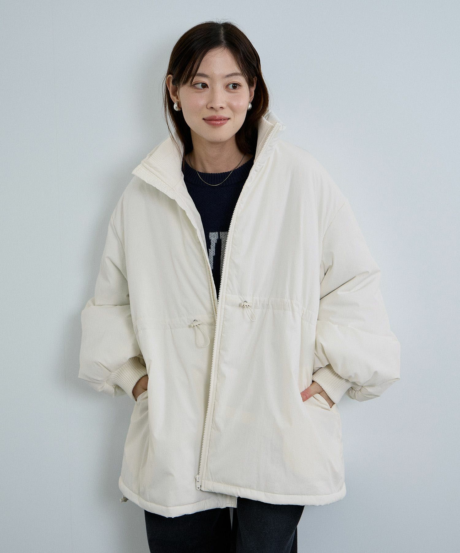 [値下げ]NAVY 中綿スタンドコート レディース商品サムネイル-22