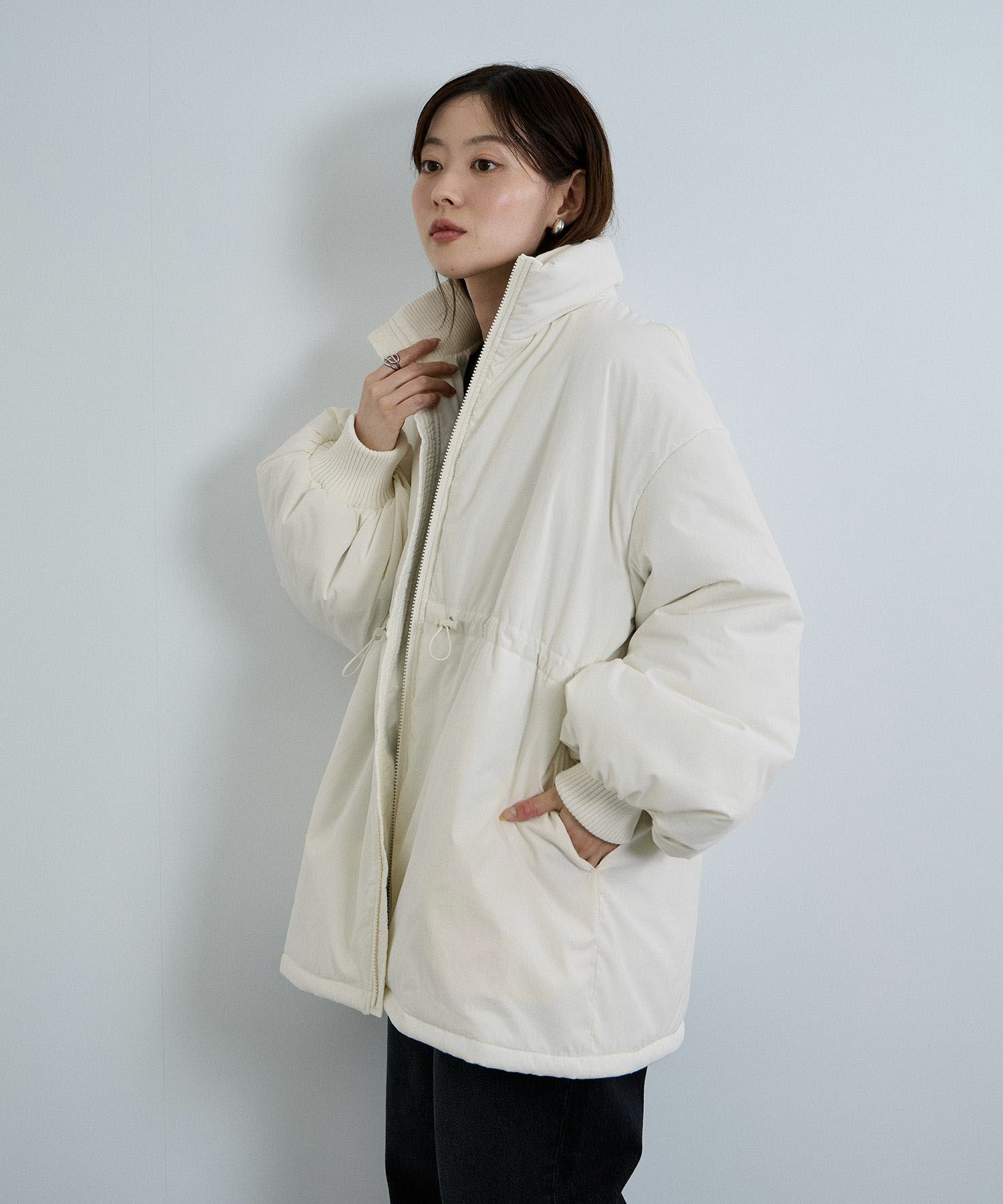 [値下げ]NAVY 中綿スタンドコート レディース商品画像-23