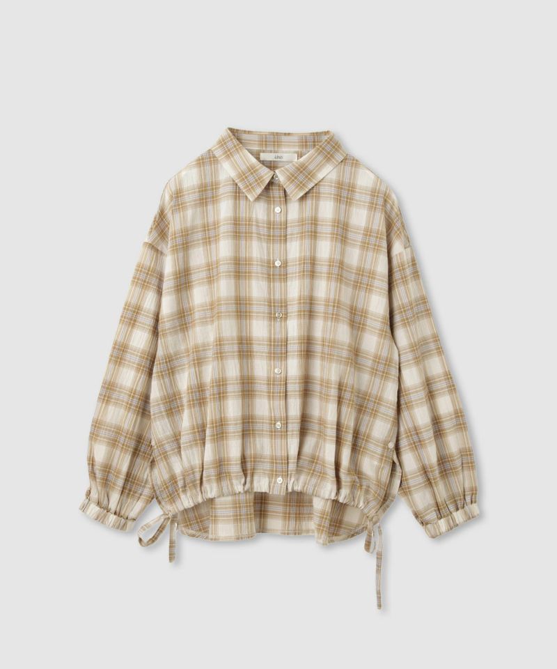 Idnes  ドロストチェックシャツ レディース商品画像-1