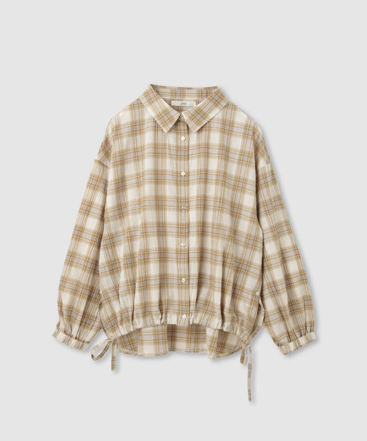 Idnes ドロストチェックシャツ レディース