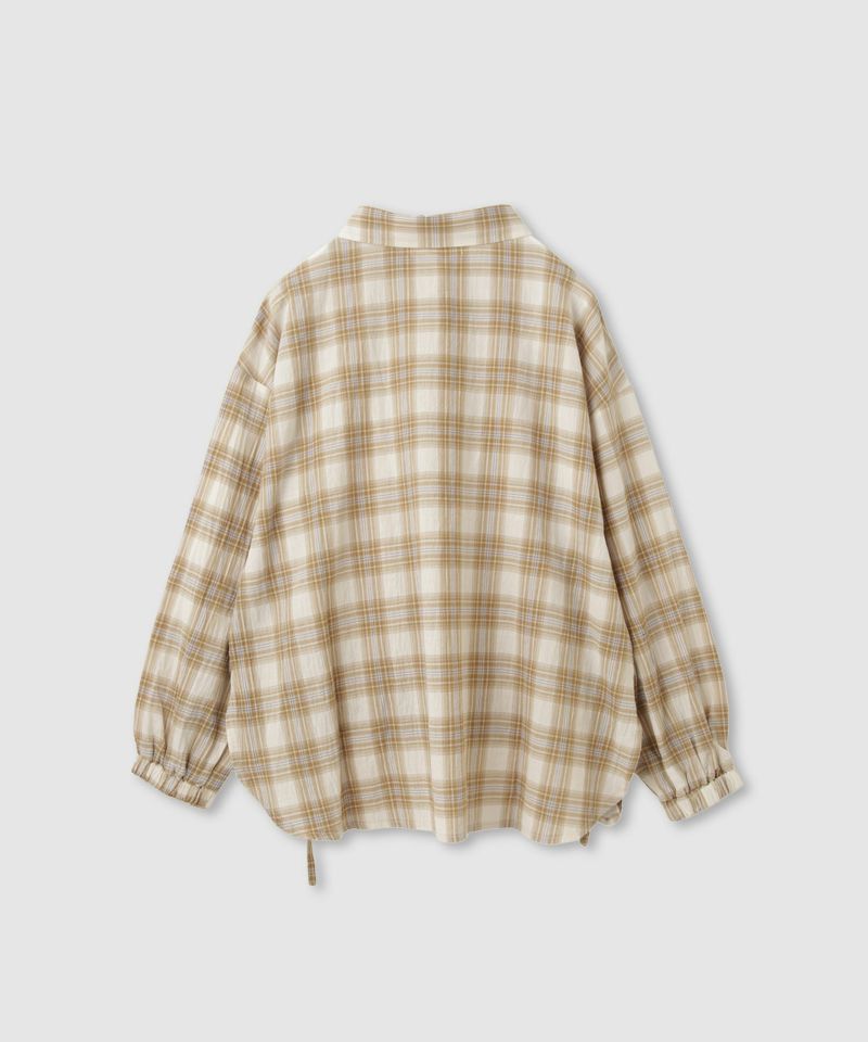 Idnes  ドロストチェックシャツ レディース商品画像-3