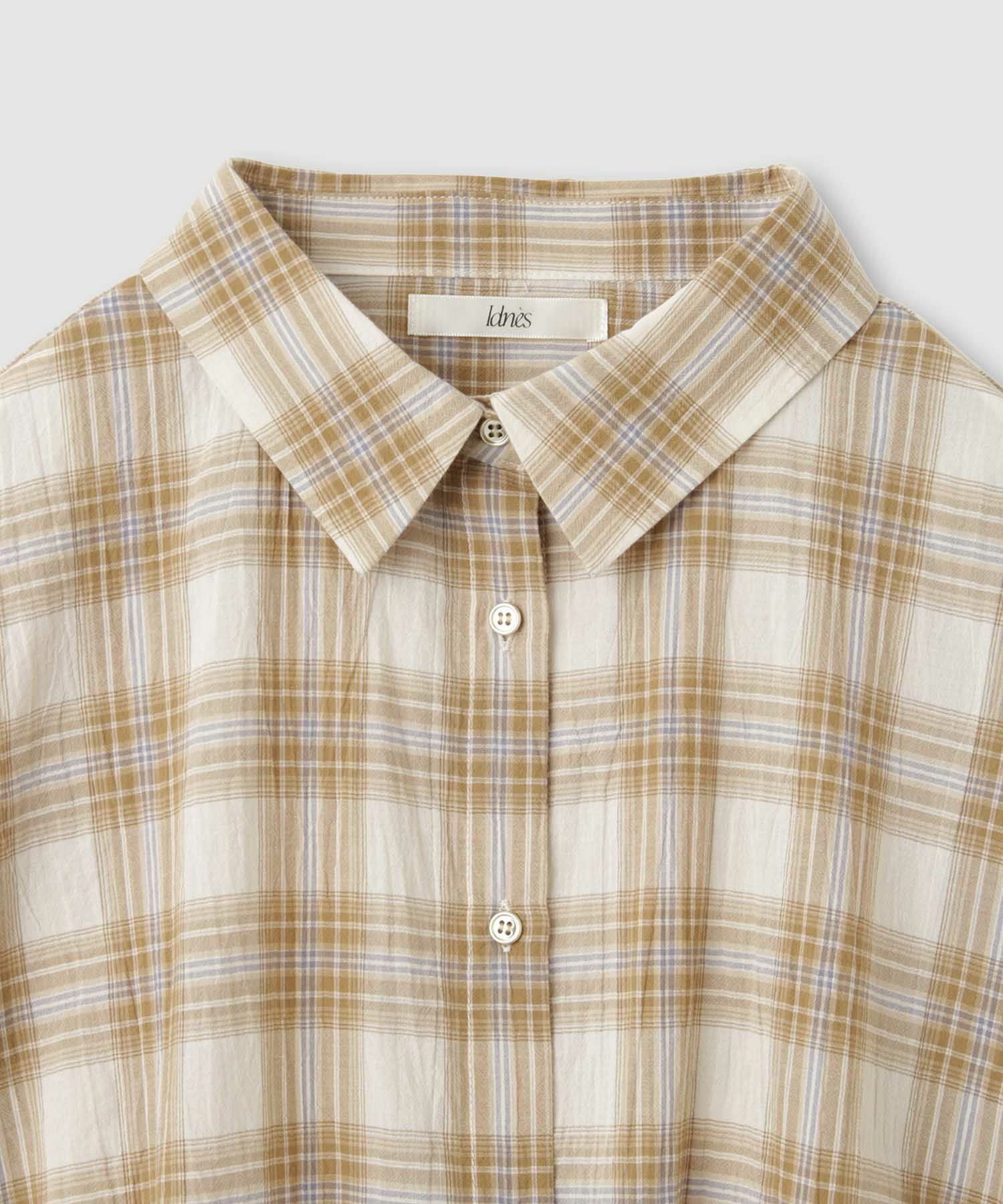 Idnes  ドロストチェックシャツ レディース商品画像-4