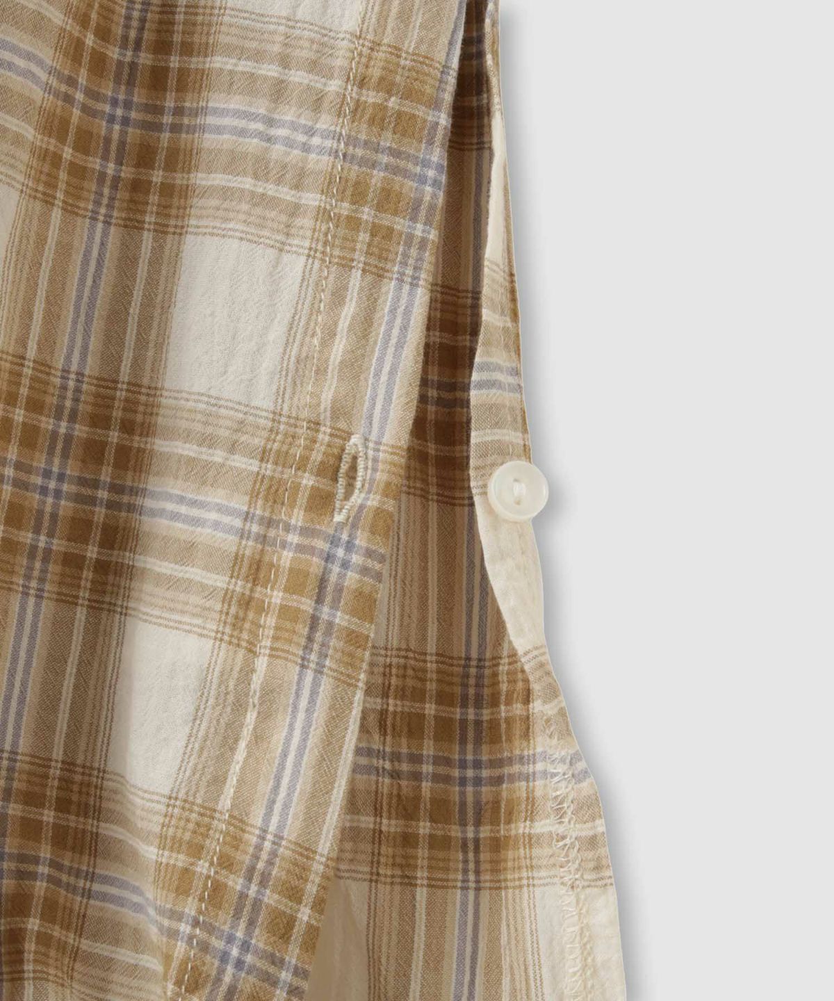 Idnes ドロストチェックシャツ レディース