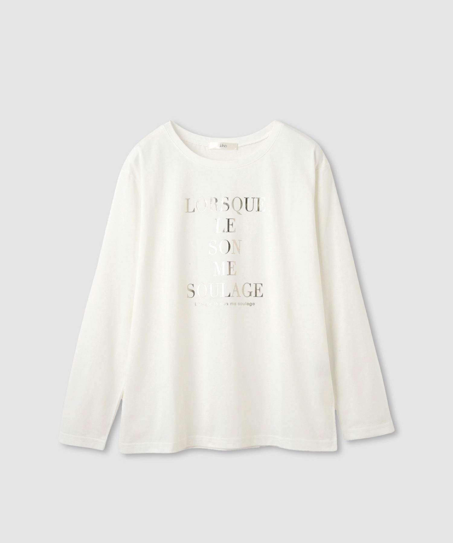 Idnes  箔ロゴプリントロングスリーブTシャツ レディース メール便 対応商品商品画像-1