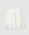Idnes 箔ロゴプリントロングスリーブTシャツ レディース メール便 対応商品