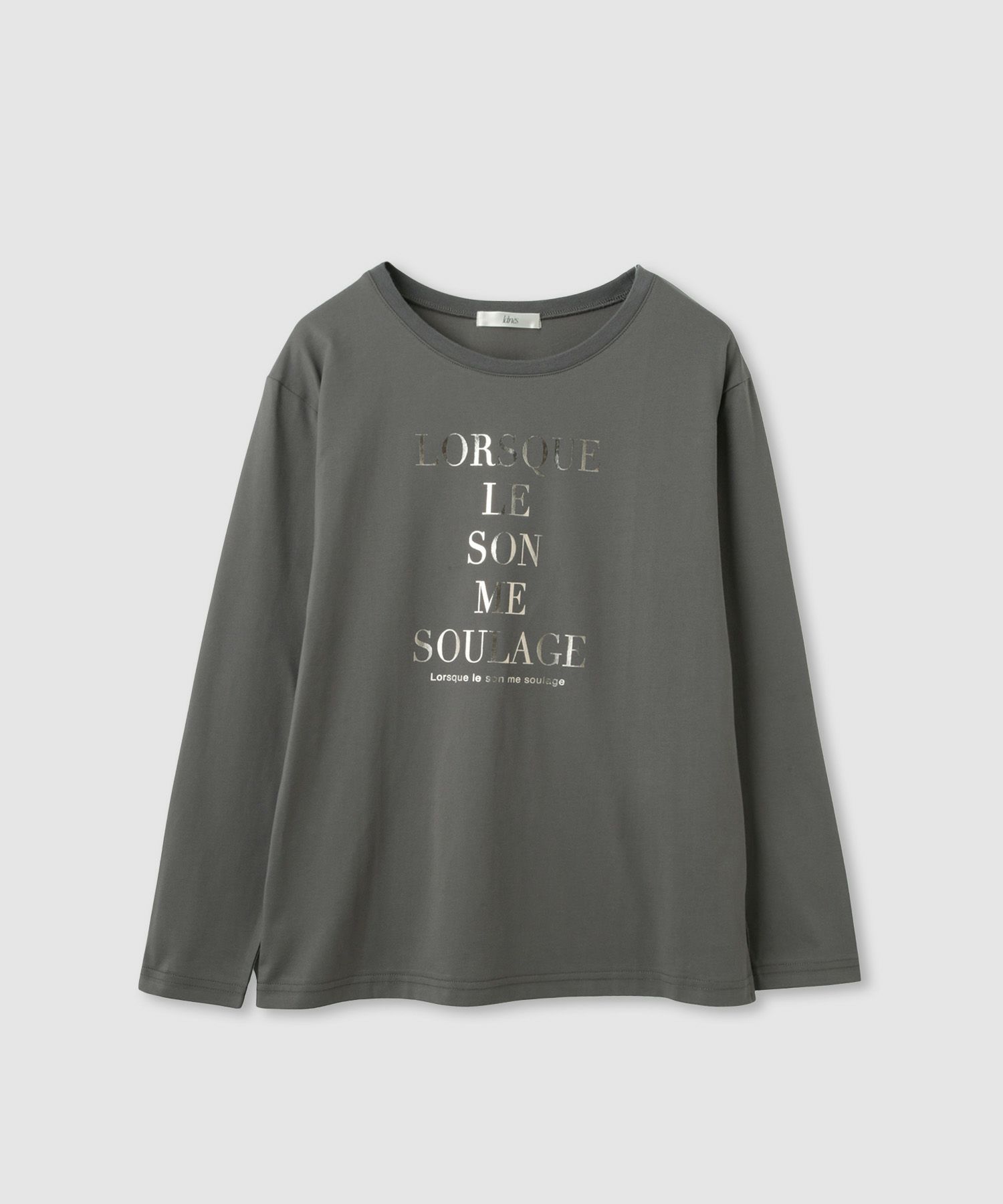 Idnes  箔ロゴプリントロングスリーブTシャツ レディース メール便 対応商品商品画像-2