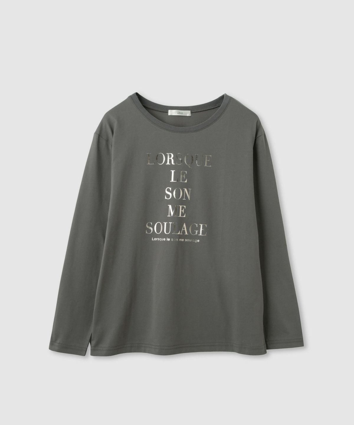 Idnes 箔ロゴプリントロングスリーブTシャツ レディース メール便 対応商品