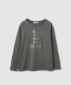 Idnes 箔ロゴプリントロングスリーブTシャツ レディース メール便 対応商品