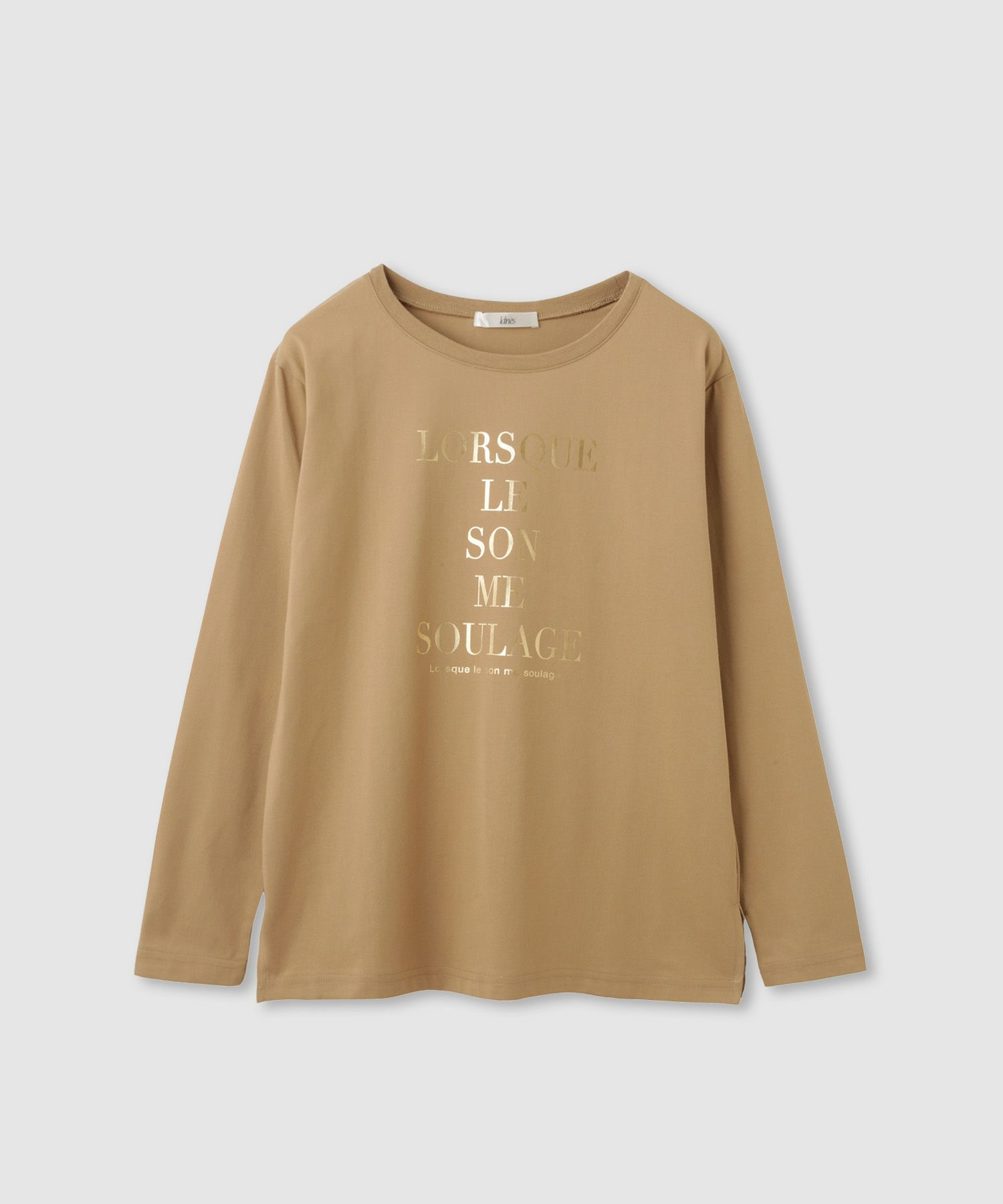 Idnes  箔ロゴプリントロングスリーブTシャツ レディース メール便 対応商品商品画像-3
