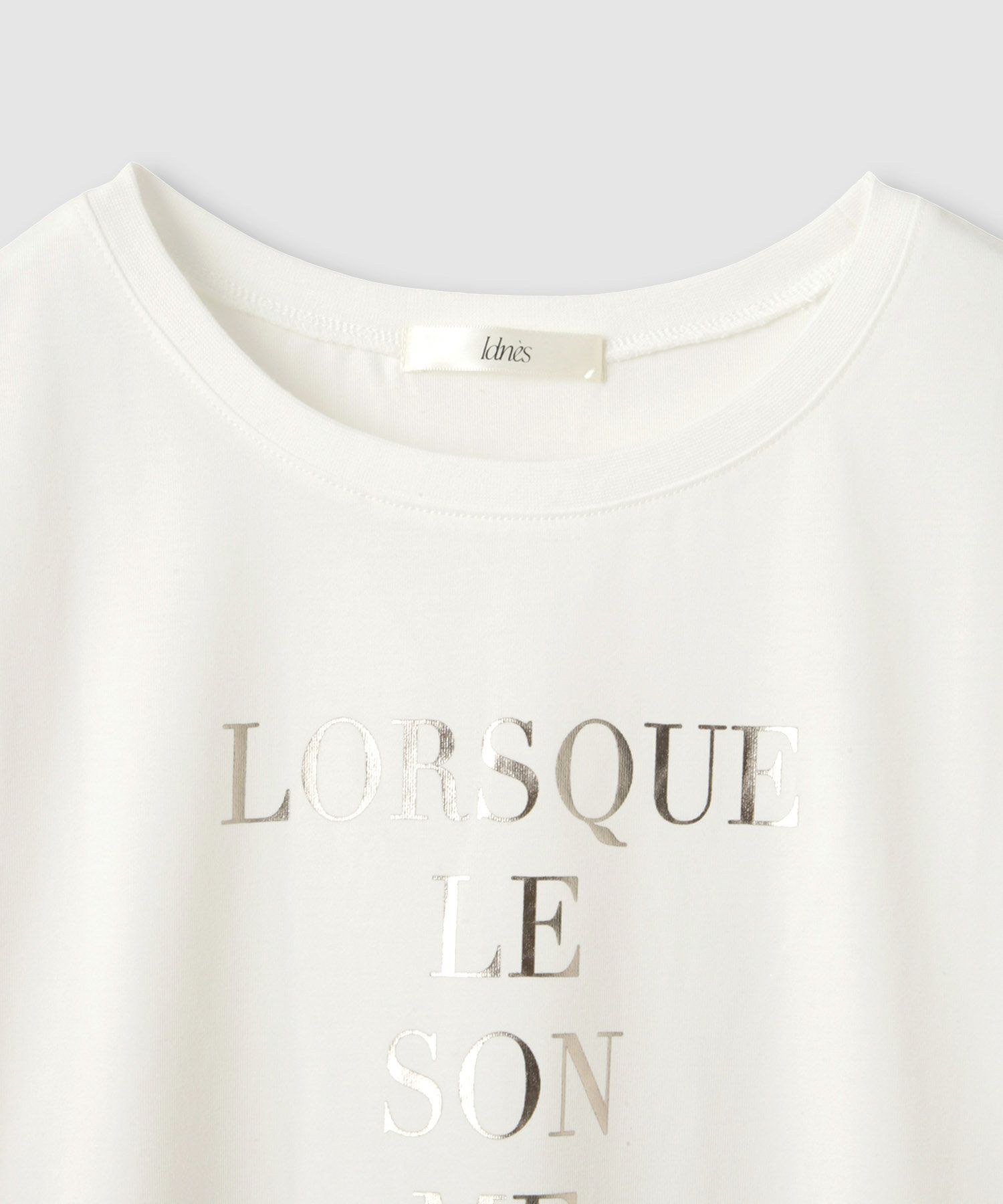 Idnes 箔ロゴプリントロングスリーブTシャツ レディース メール便 対応商品