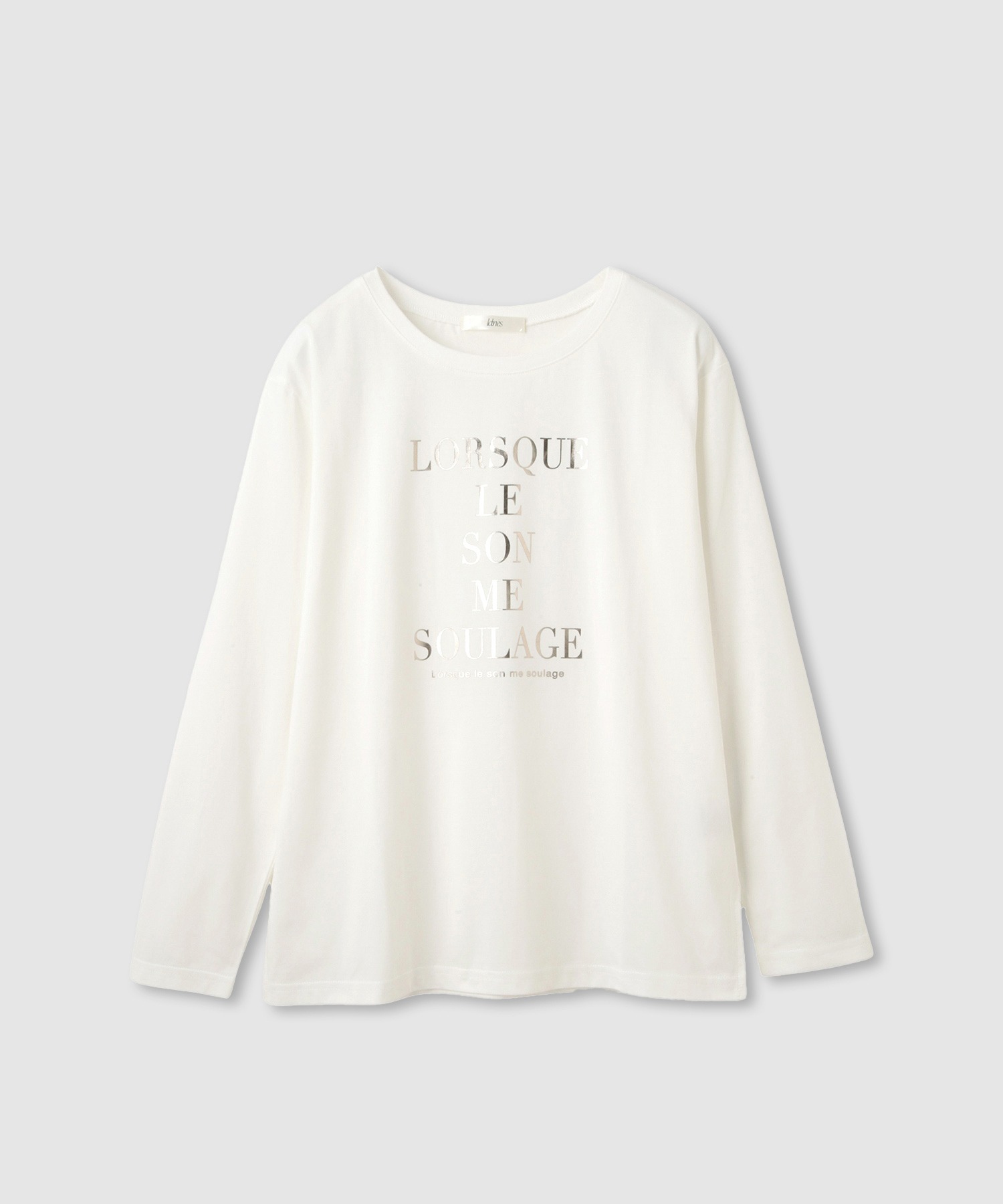 Idnes  箔ロゴプリントロングスリーブTシャツ レディース メール便 対応商品商品サムネイル-7