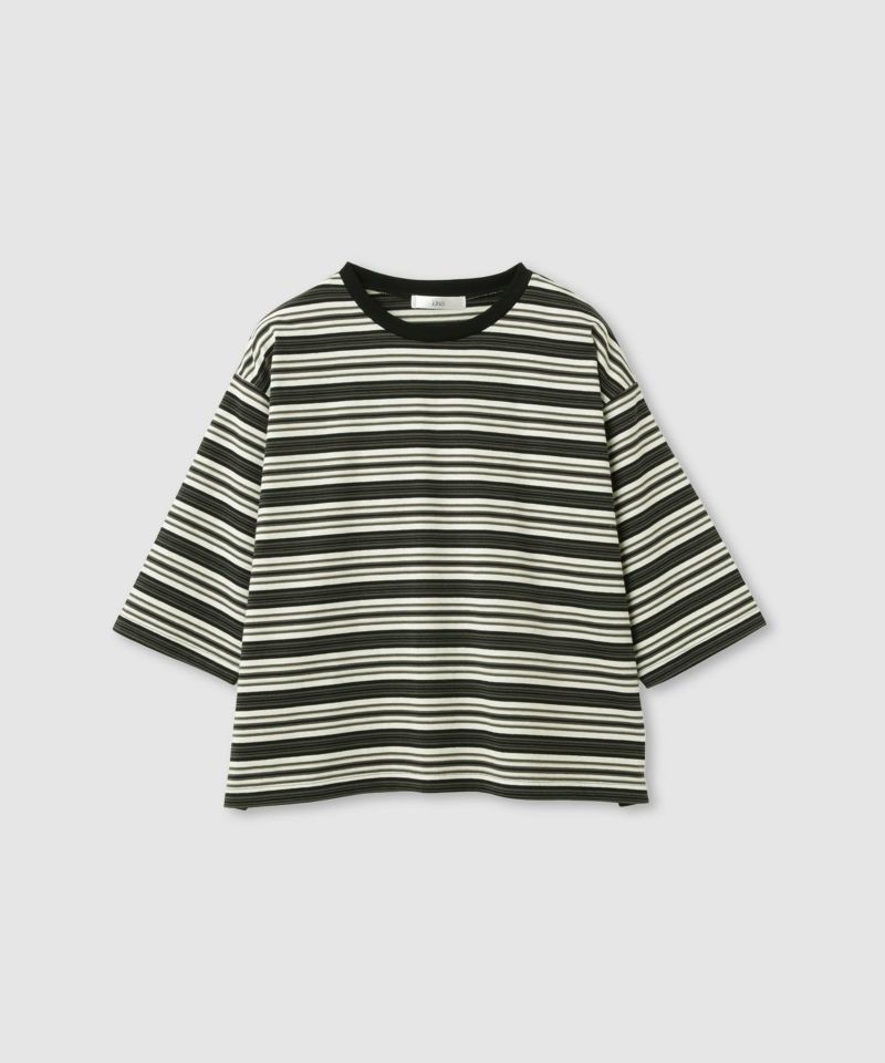 Idnes マルチボーダー7分袖Tシャツ レディース メール便 対応商品商品画像-2