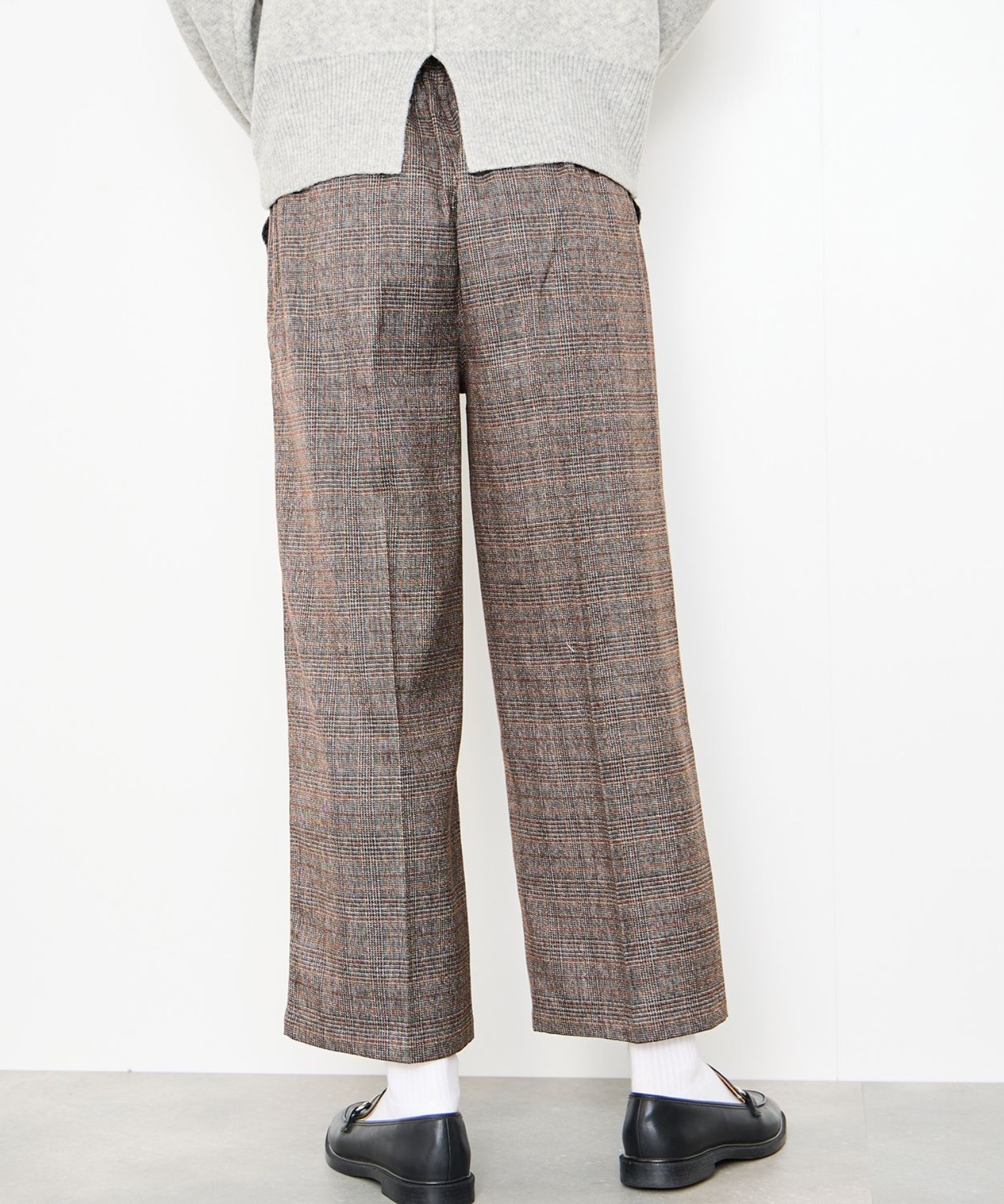 Idnes グレンチェックパンツ レディース