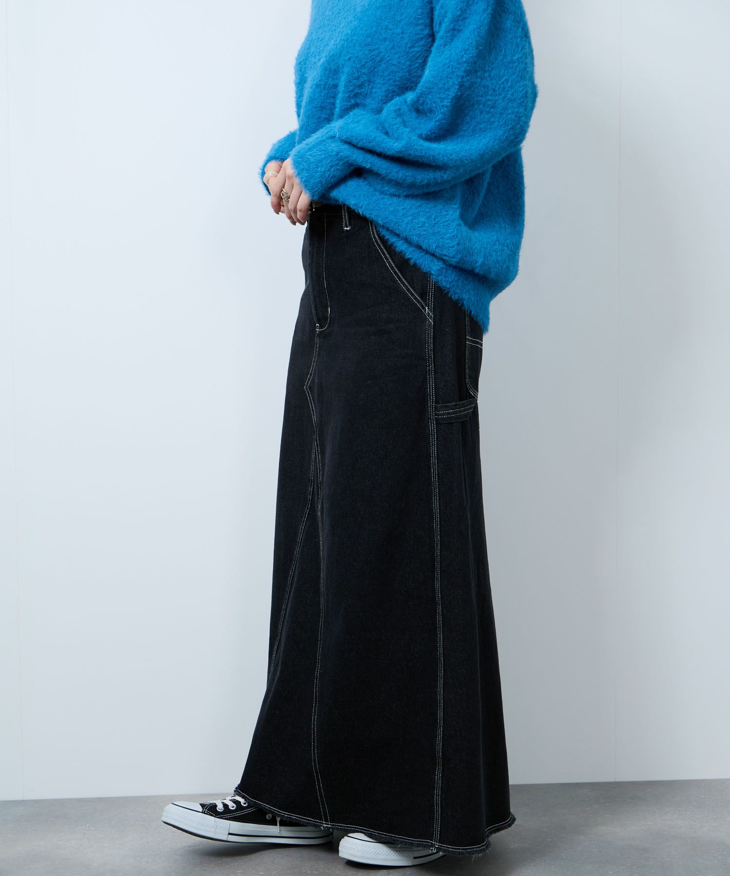 nAvy  毎日はきたくなるデニム「マイデニ」 ペインタースカート レディース商品画像-14