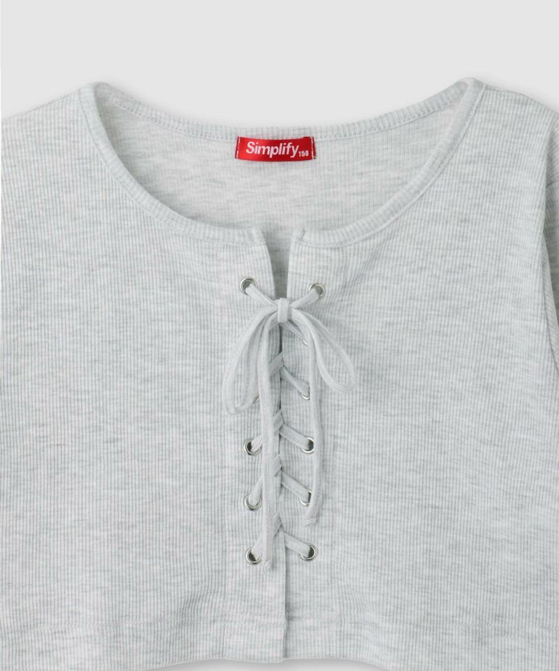 Simplify  レースアッププルオーバーアンサンブル キッズ メール便 対応商品商品画像-6