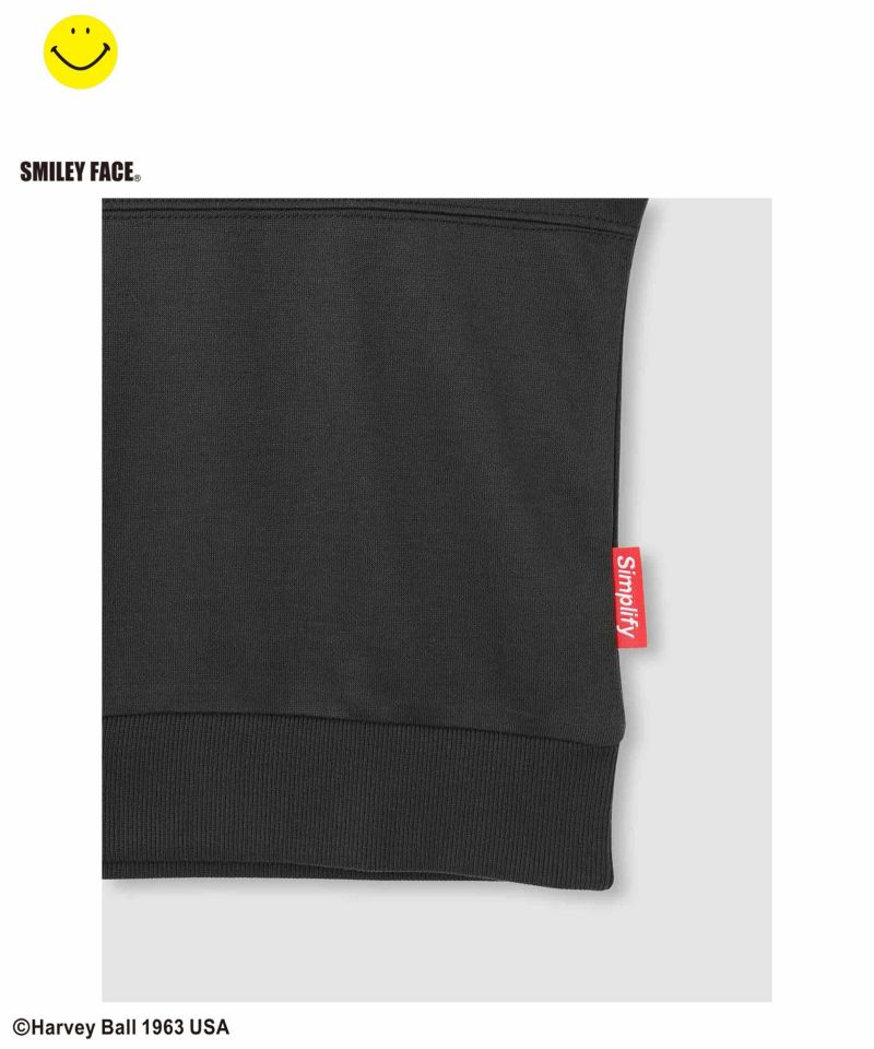 Simplify スマイリーフェイス ポンチ素材プリントビッグトレーナー キッズ商品画像-6