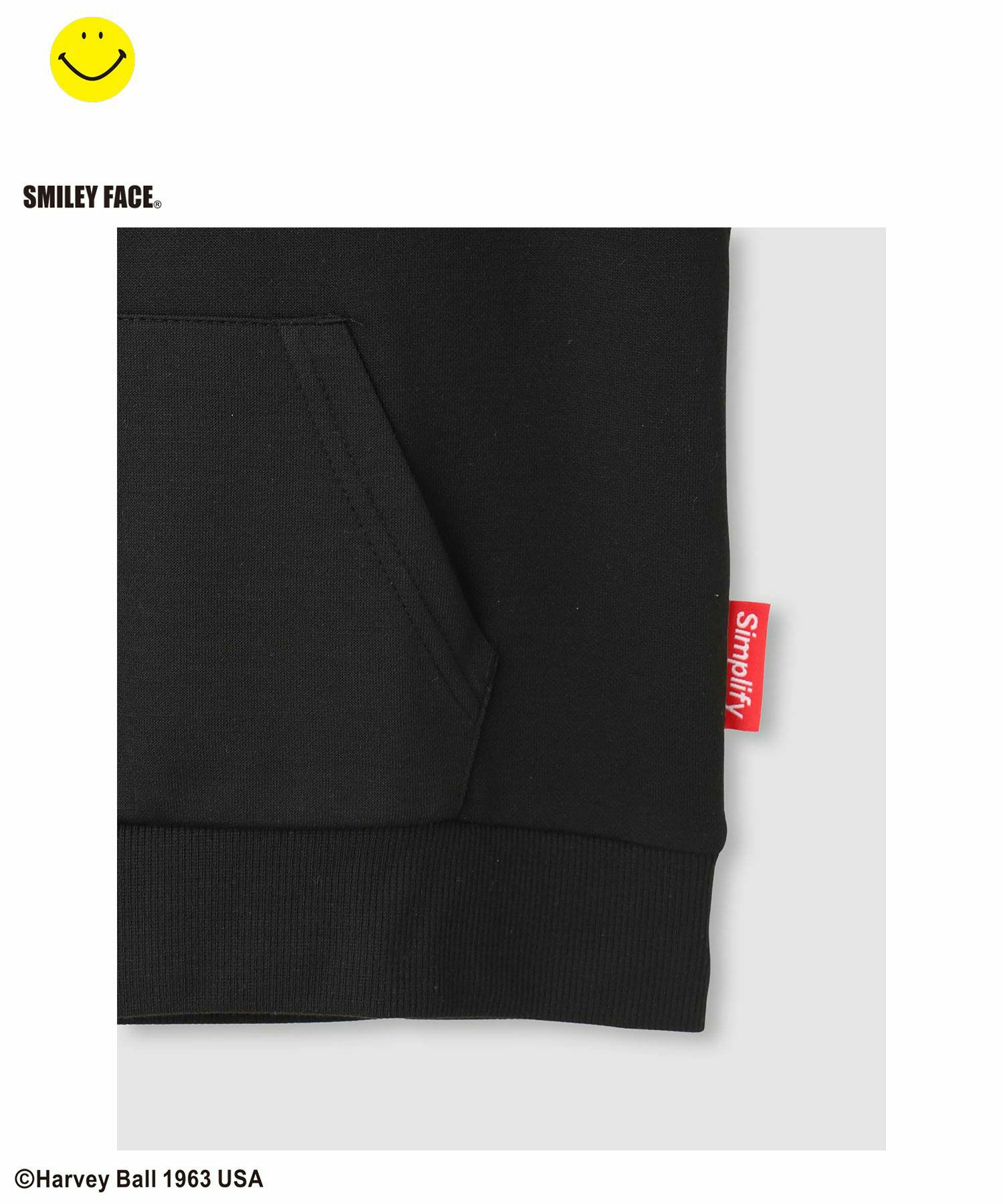 Simplify  スマイリーフェイス ポンチ素材プリントビッグパーカー キッズ商品画像-16