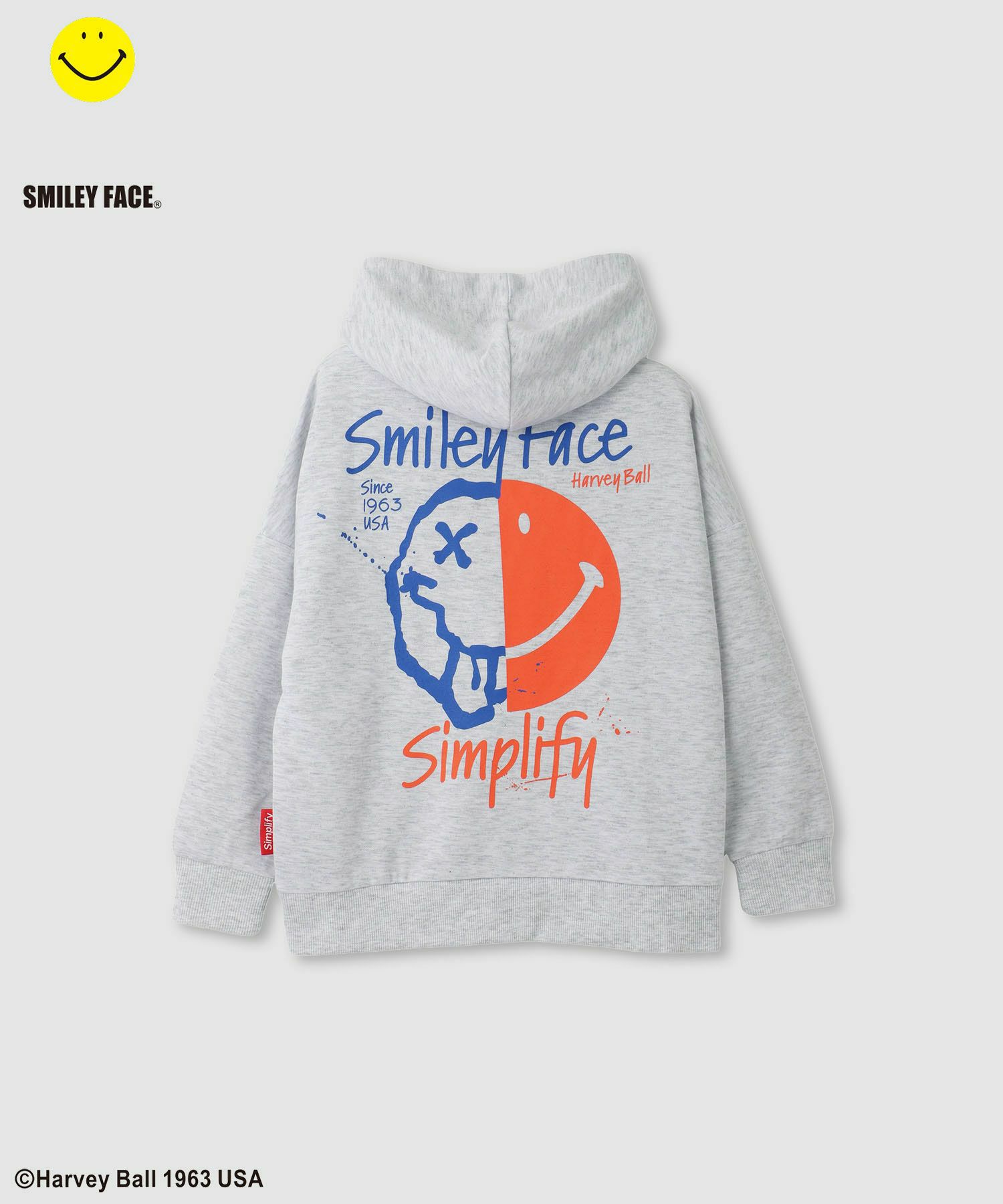 Simplify  スマイリーフェイス ポンチ素材プリントビッグパーカー キッズ商品サムネイル-12