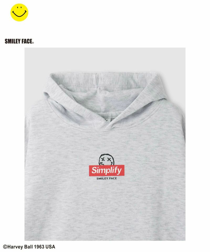Simplify  スマイリーフェイス ポンチ素材プリントビッグパーカー キッズ商品画像-14